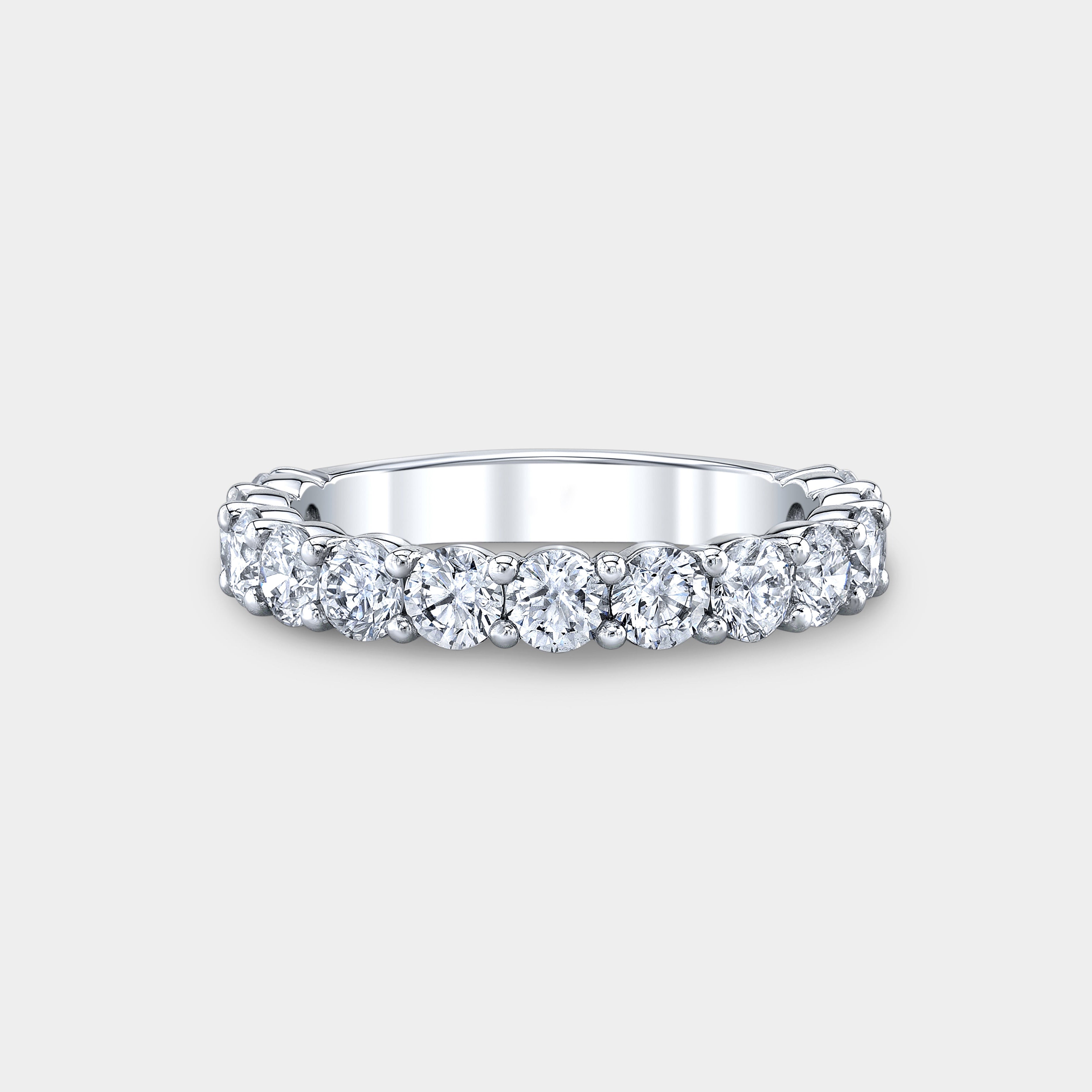 2.25ct Round Diamond Extra Low Profile Sophia  3/4 Way Platinum Wedding Band