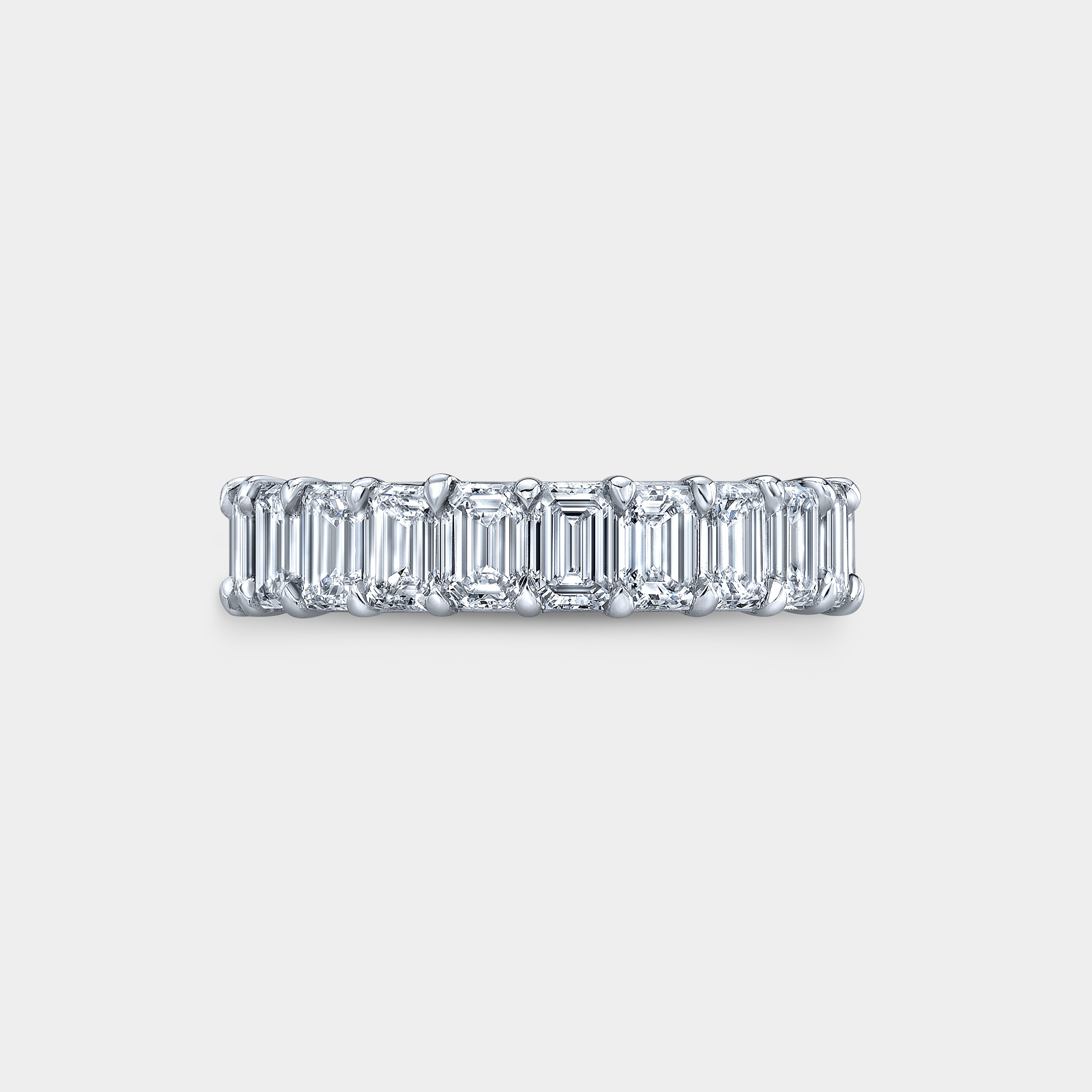 2.75ct Emerald Diamond Half Way Platinum Wedding Band