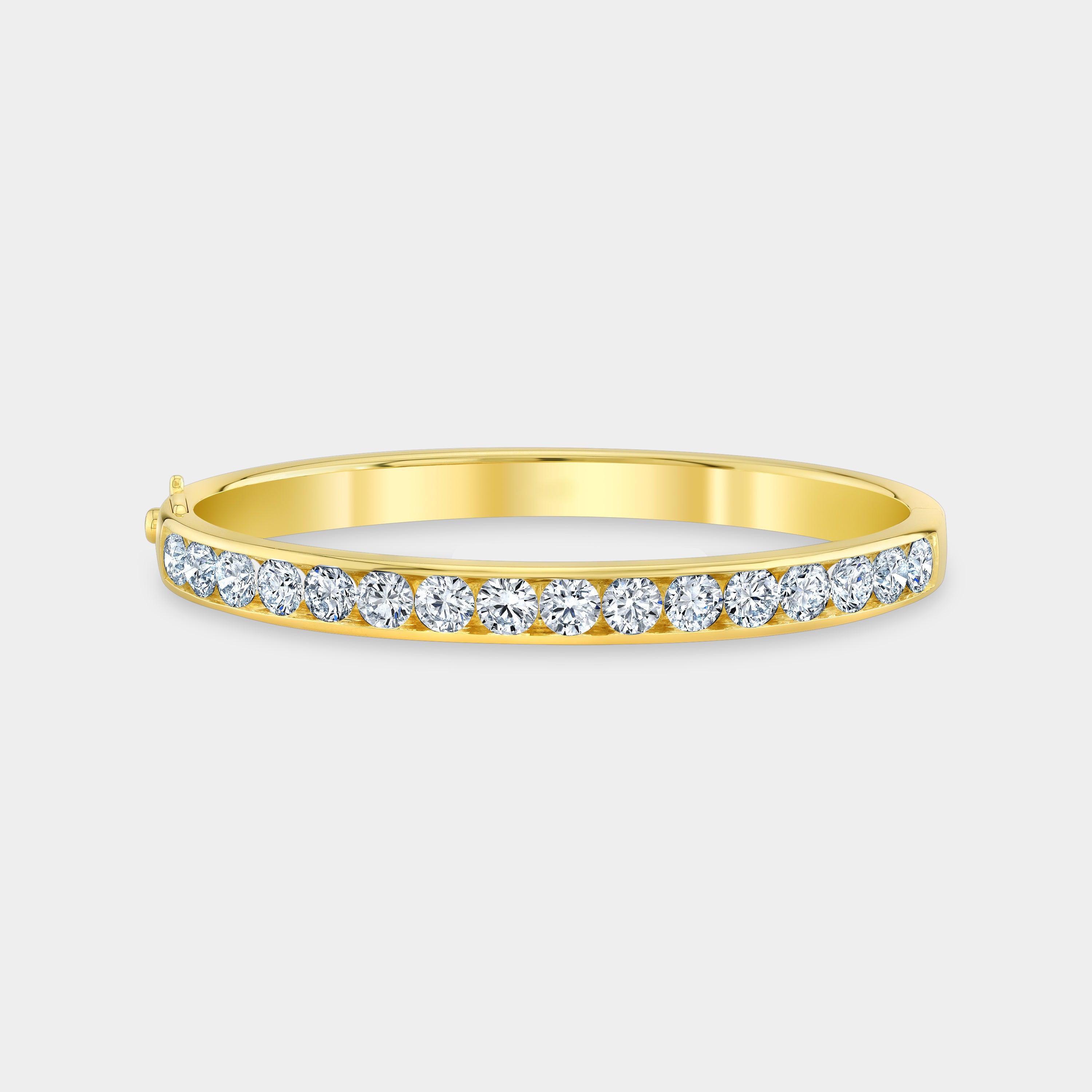 5.25ct Round Lab Grown Diamond Channel Set Bangle Yellow Gold in 14K yellow gold