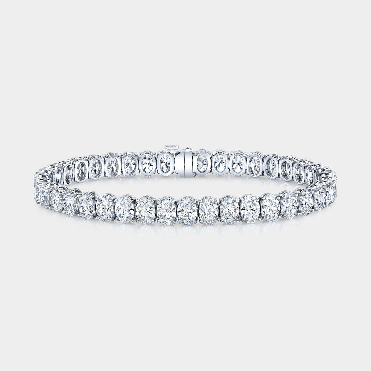 16ct Oval Diamond White Gold Tennis Bracelet
