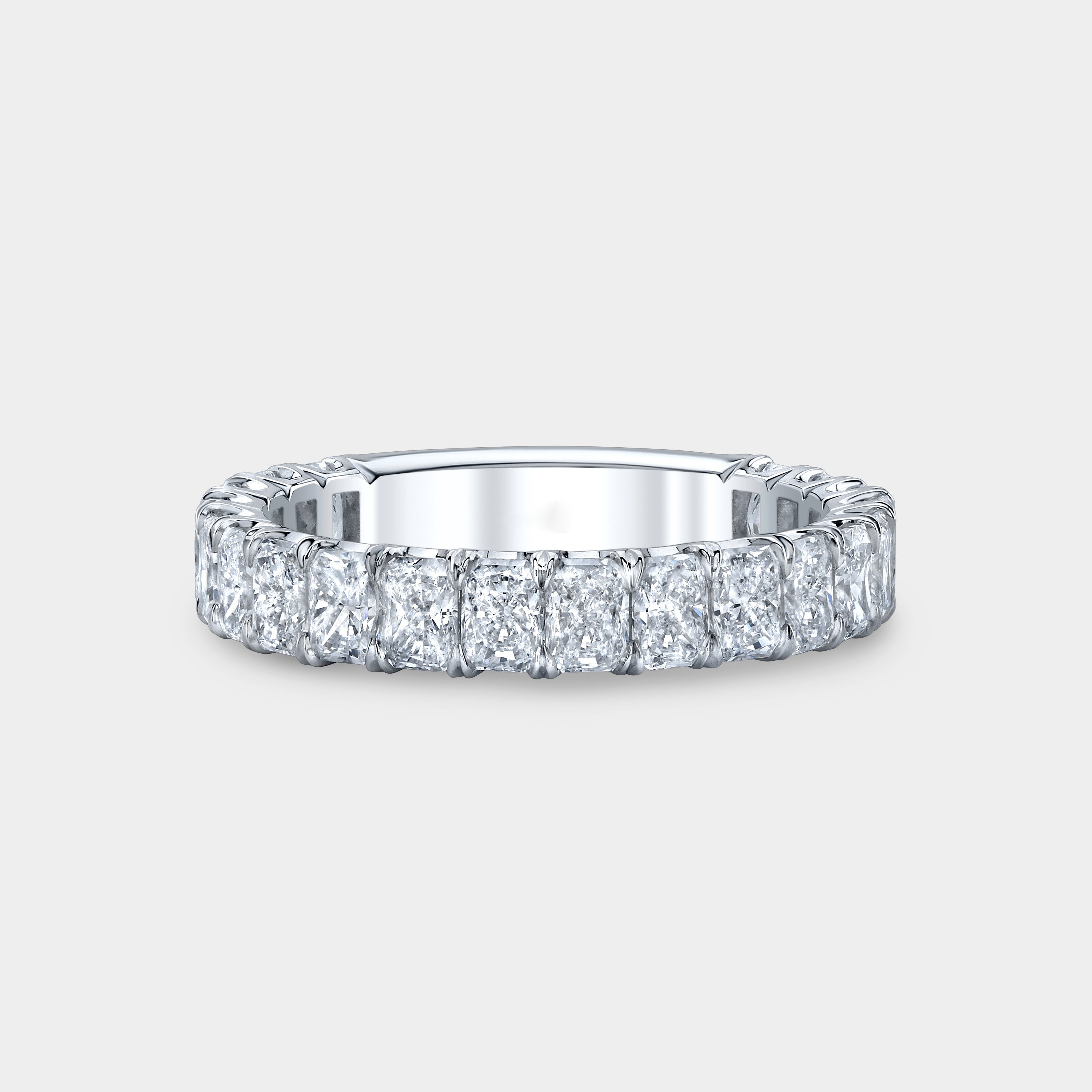 3ct Radiant Diamond Platinum Wedding Band
