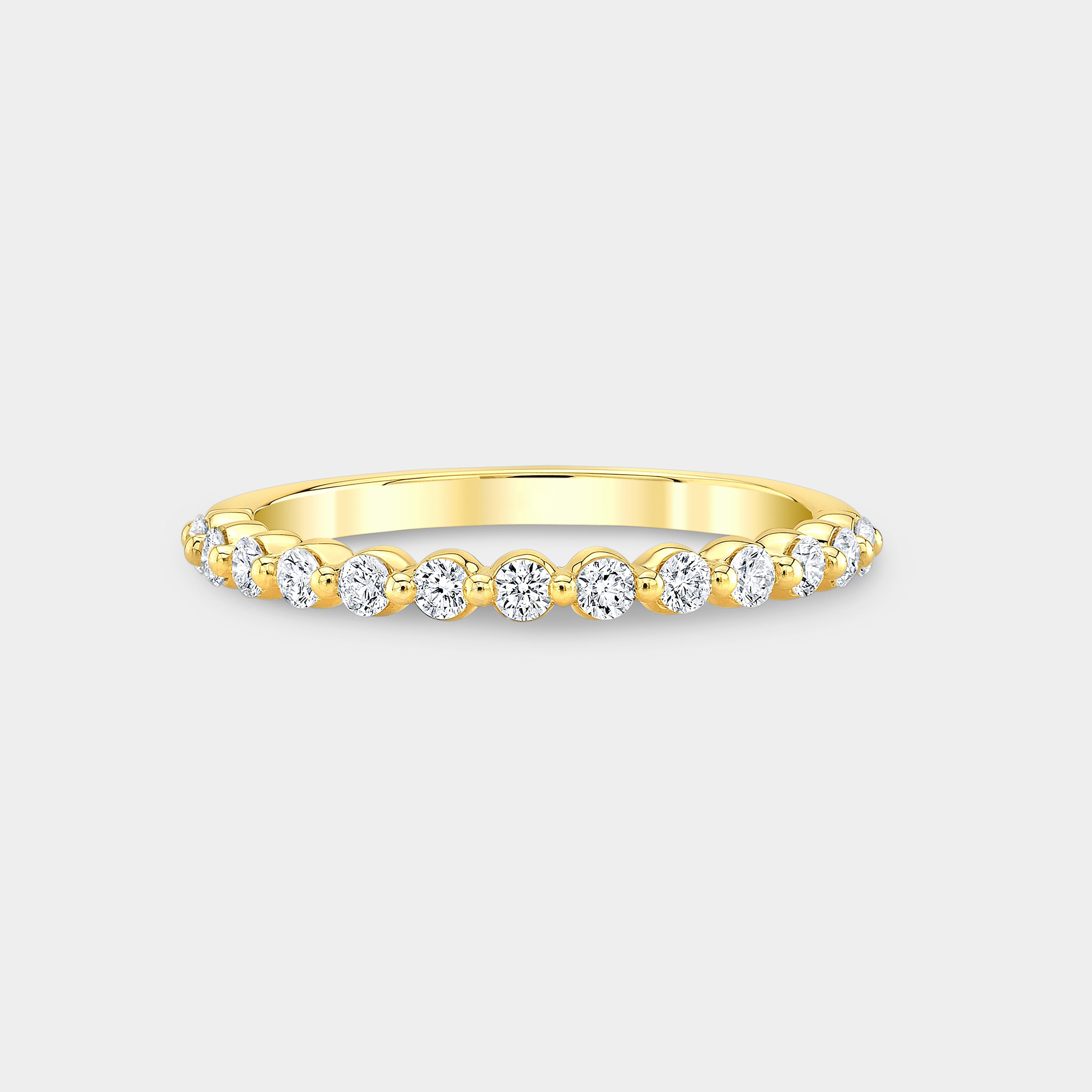 0.25ct Round Diamond Petite Diana Yellow Gold Diamond Band in 14k Yellow Gold - 0.25ct Natural
