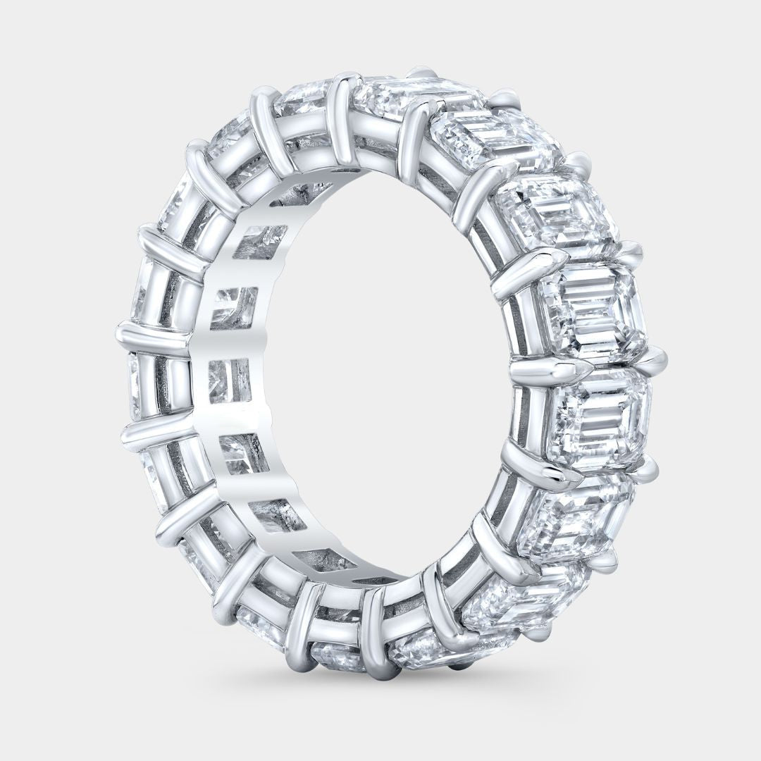 8.50ct Lab Grown Emerald Diamond Platinum Eternity Band