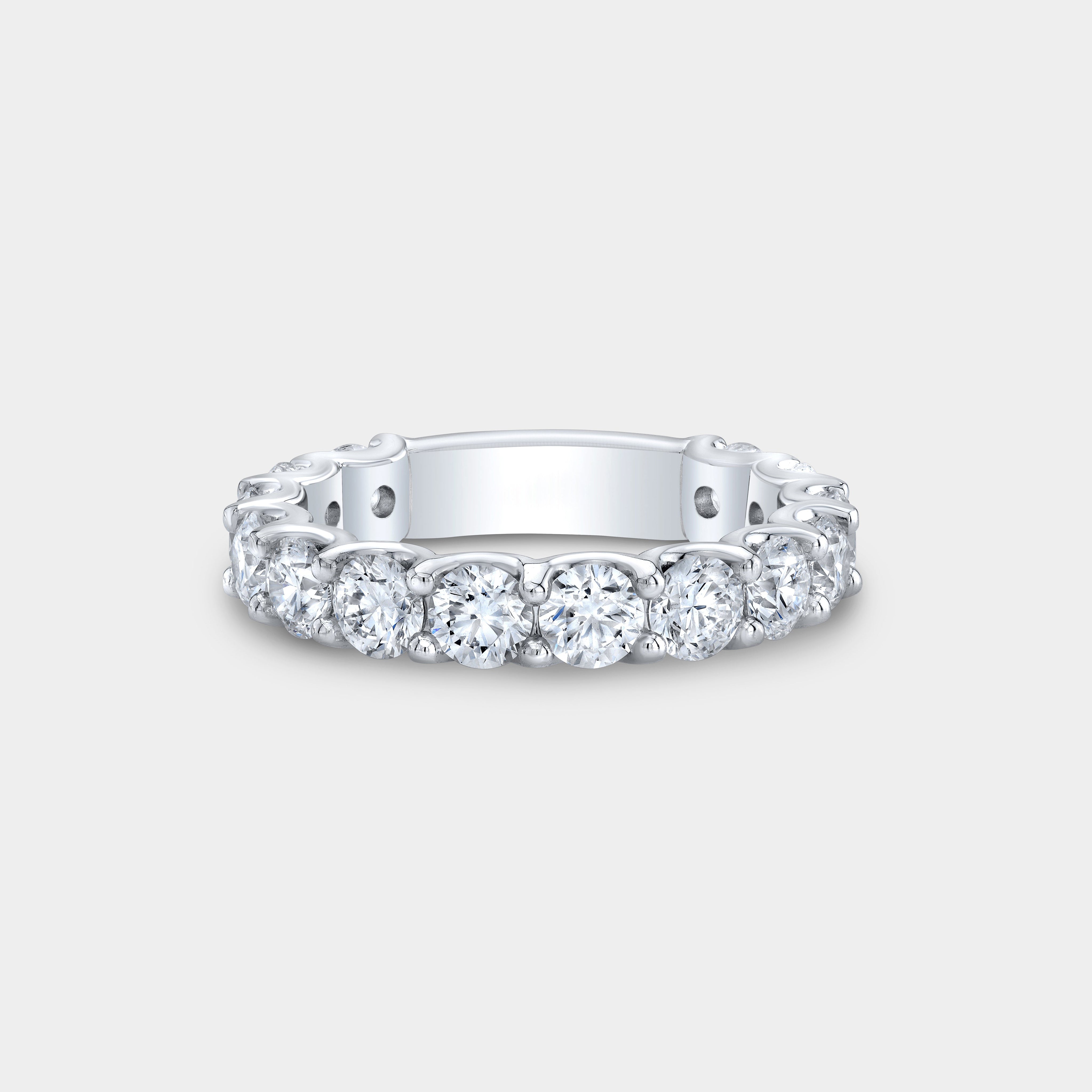 2ct Round Diamond U Gallery 3/4 Way Platinum Wedding Band