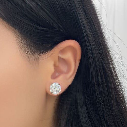 7.0ctw Lab Grown Round Diamond Stud Earrings in 14k white gold