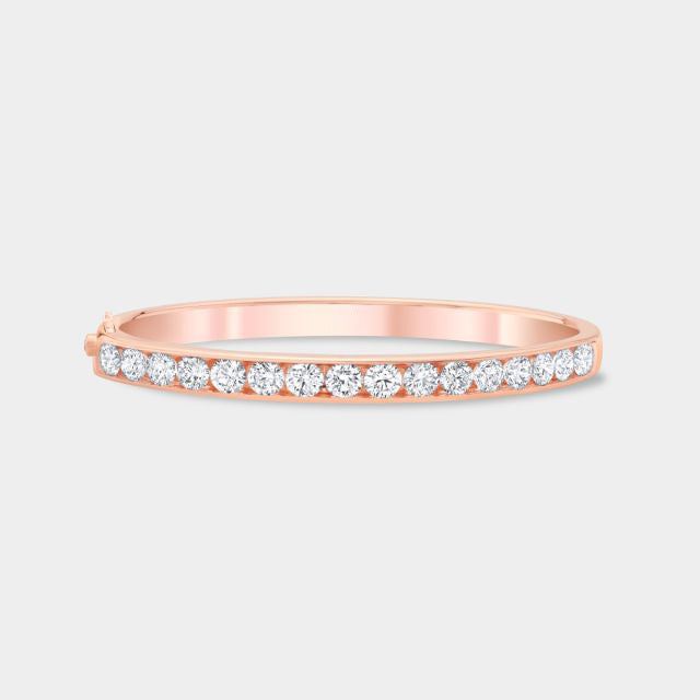 5.50ct Round Diamond 14k Rose Gold Channel Set Bangle