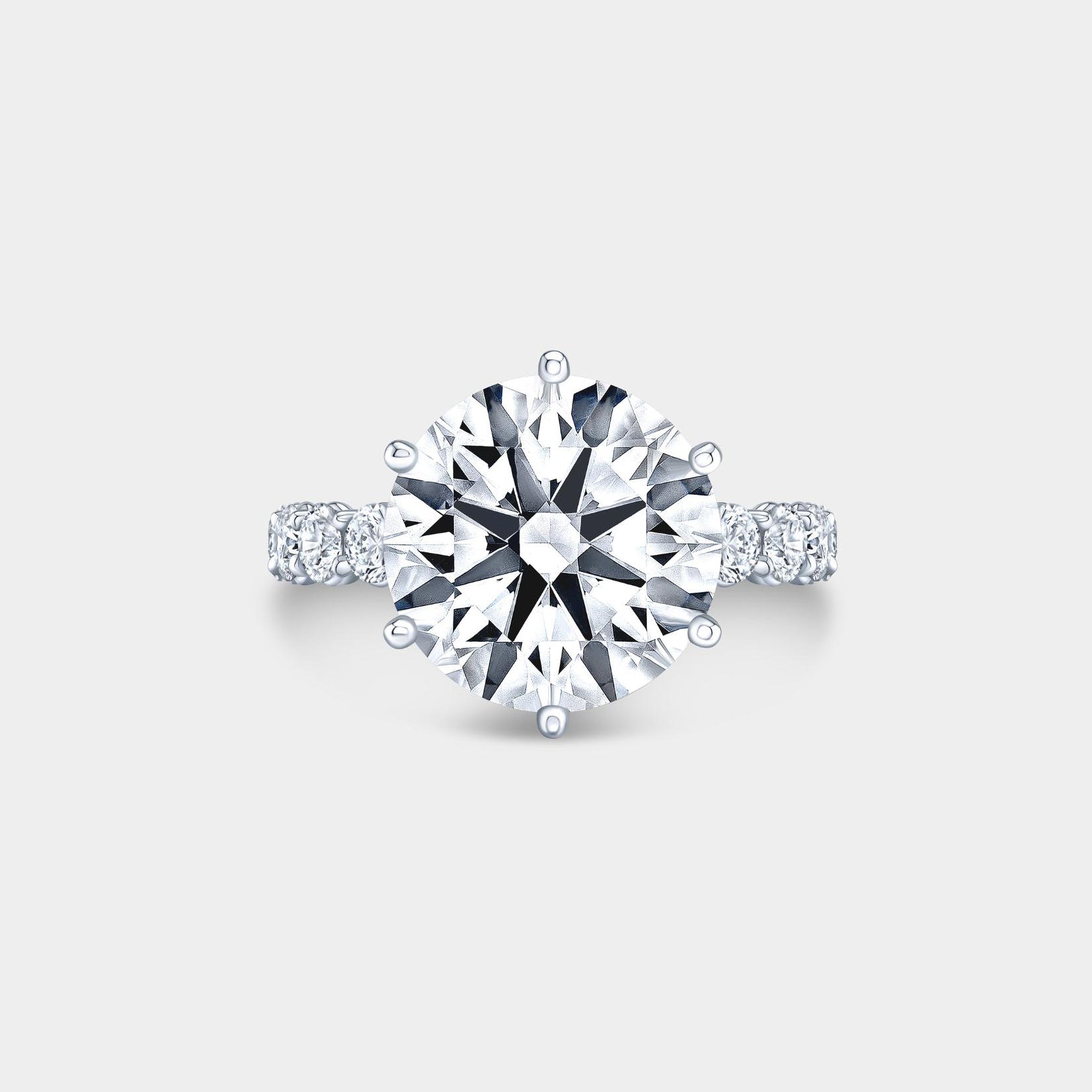 7ct Round Diamond Double Gallery Platinum Engagement Ring