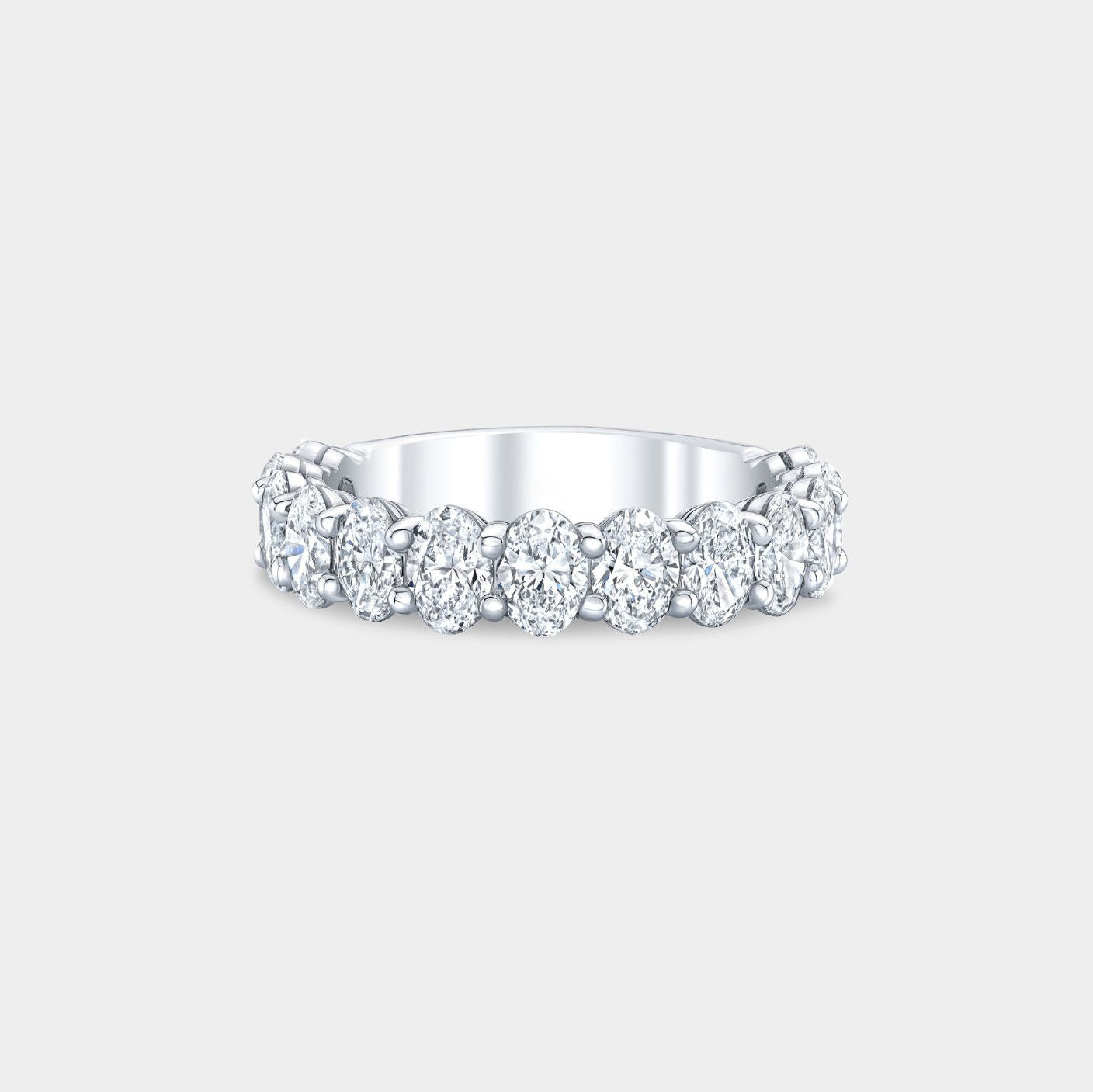 3.50ct Oval Diamond 5.0mm Double Gallery Platinum Anniversary Band