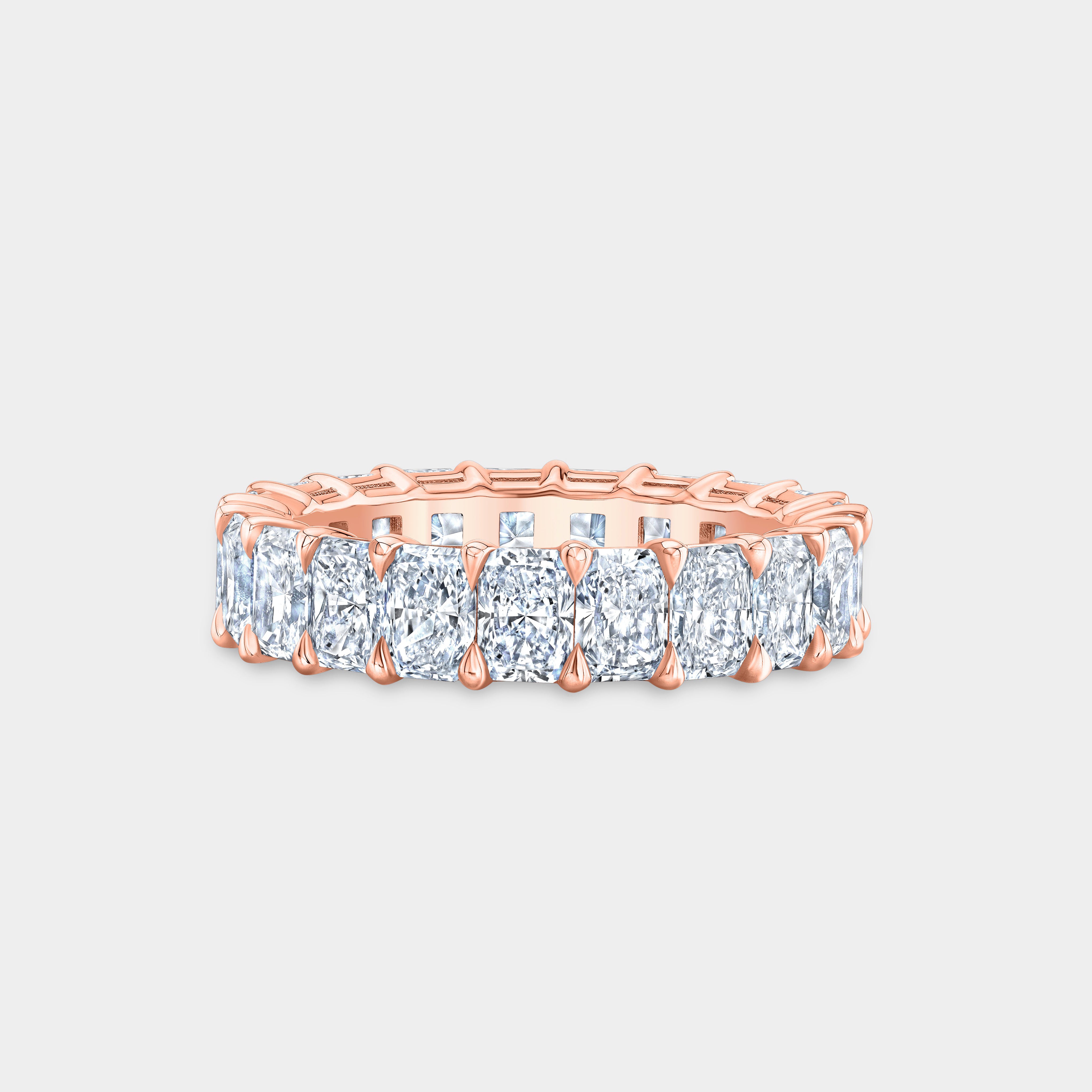 4.25ct Radiant Diamond Rose Gold Eternity Band in 14k Rose Gold