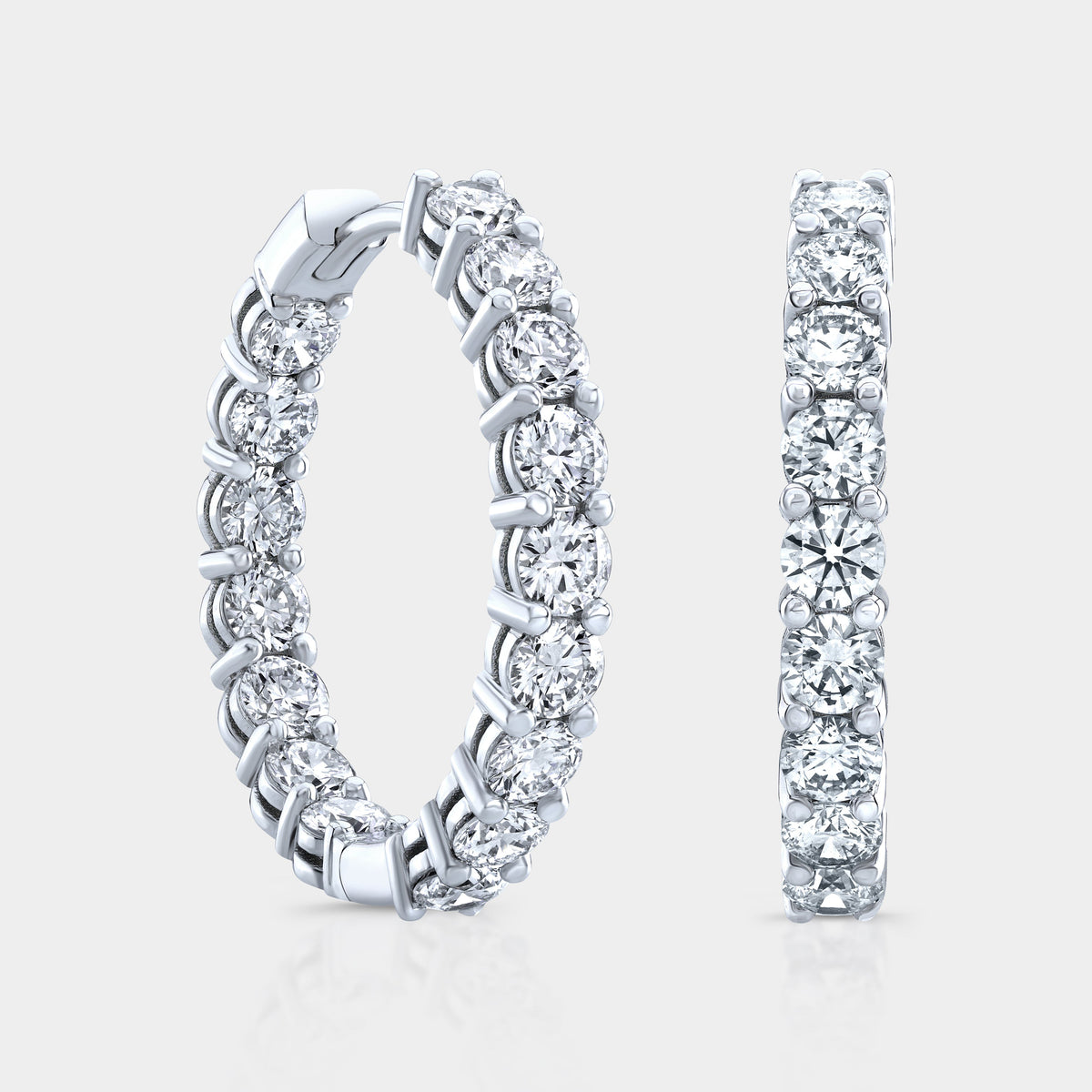 2.75ct Round Lab Grown Diamond White Gold Earrings in 14k White Gold
