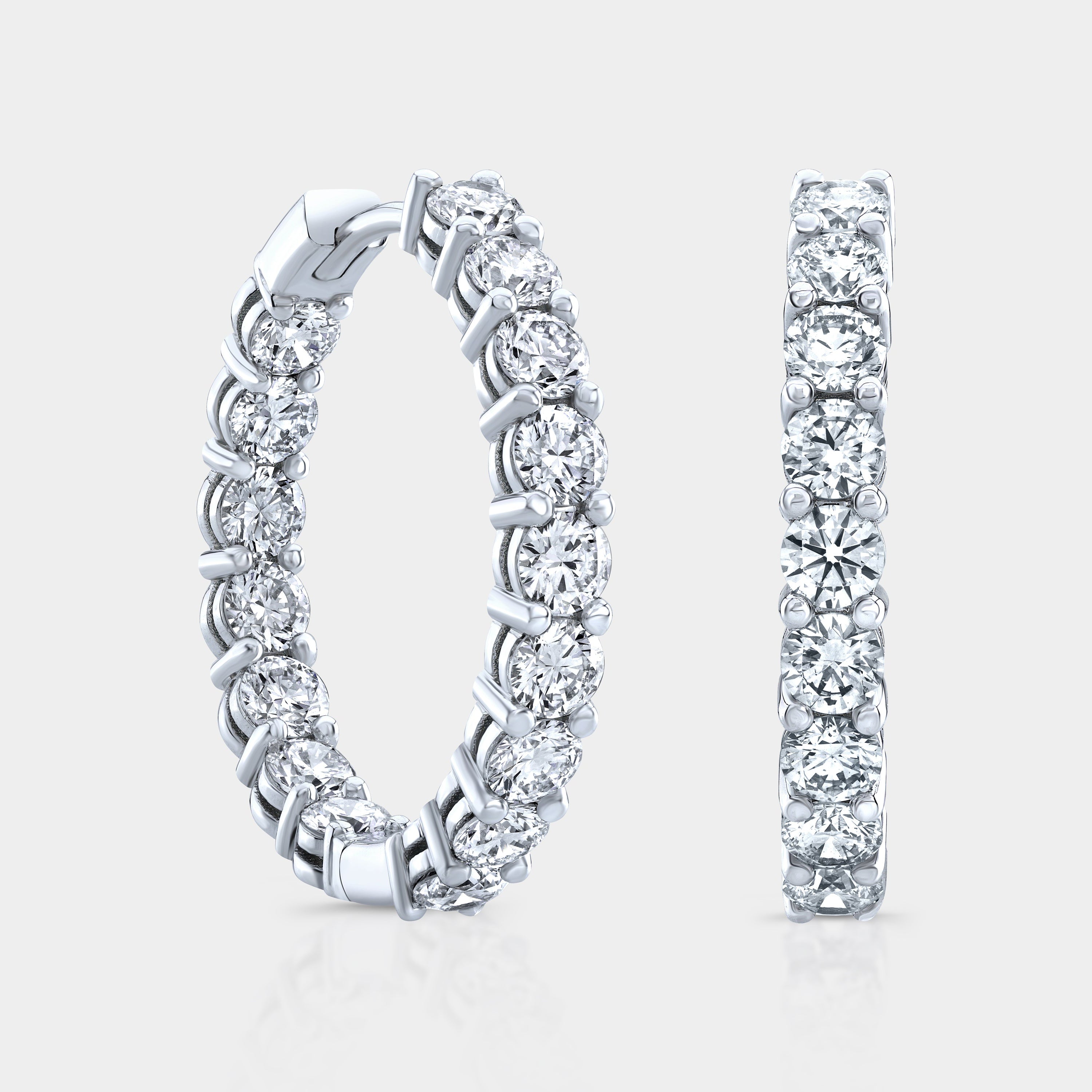 2.75ct Round Lab Grown Diamond White Gold Earrings in 14k White Gold