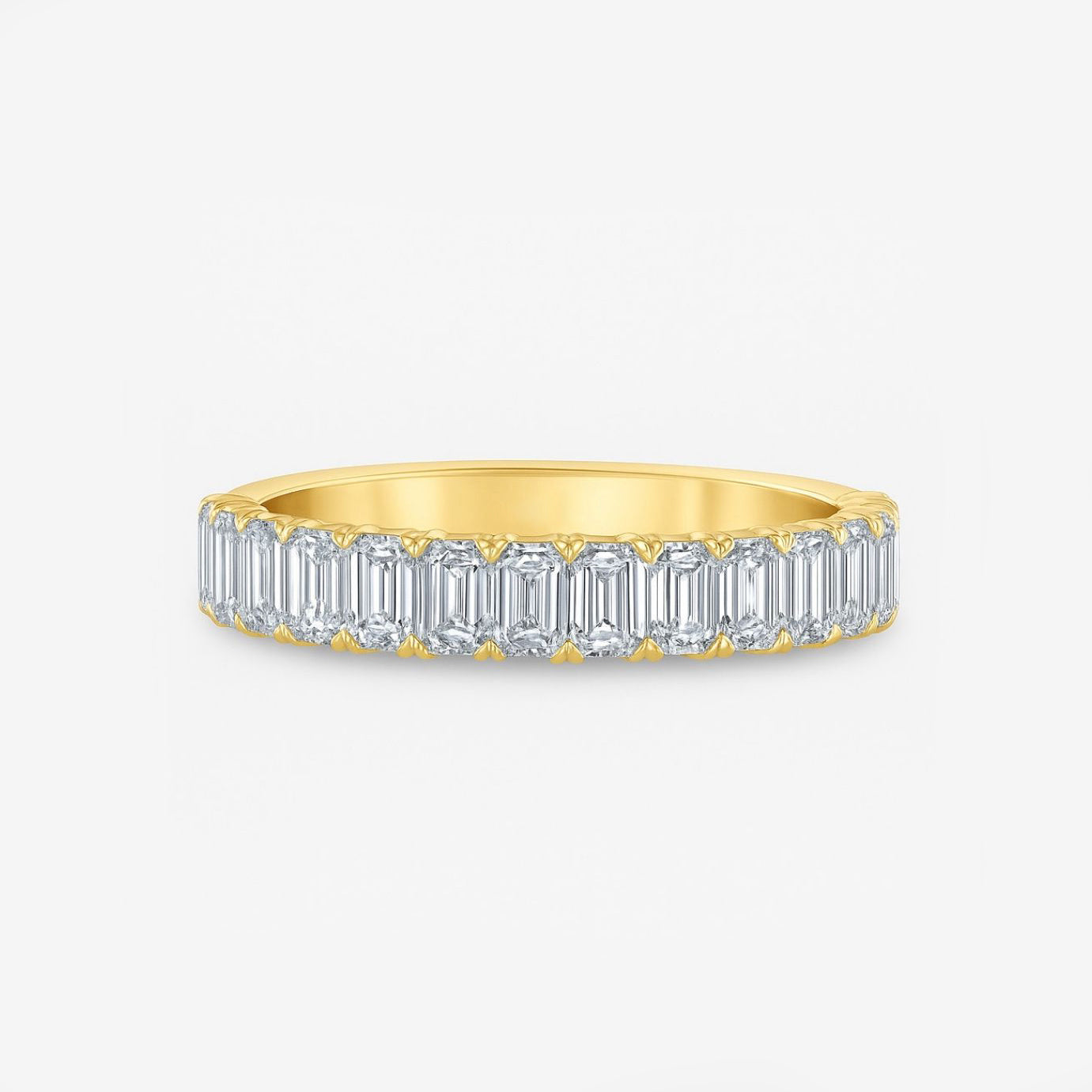 1.25ct Emerald Cut Diamond Chloe Yellow Gold 3.50mm Wedding Band in 14k yellow gold