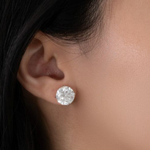 10ctw Lab Grown Round Diamond Stud Earrings in 14k white gold