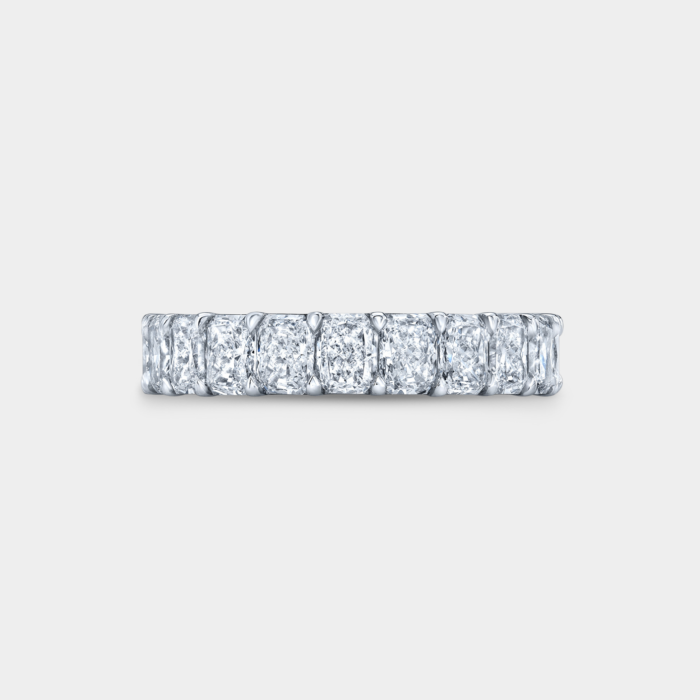 3.25ct Lab Grown Radiant Diamond 4.30mm Platinum Wedding Band