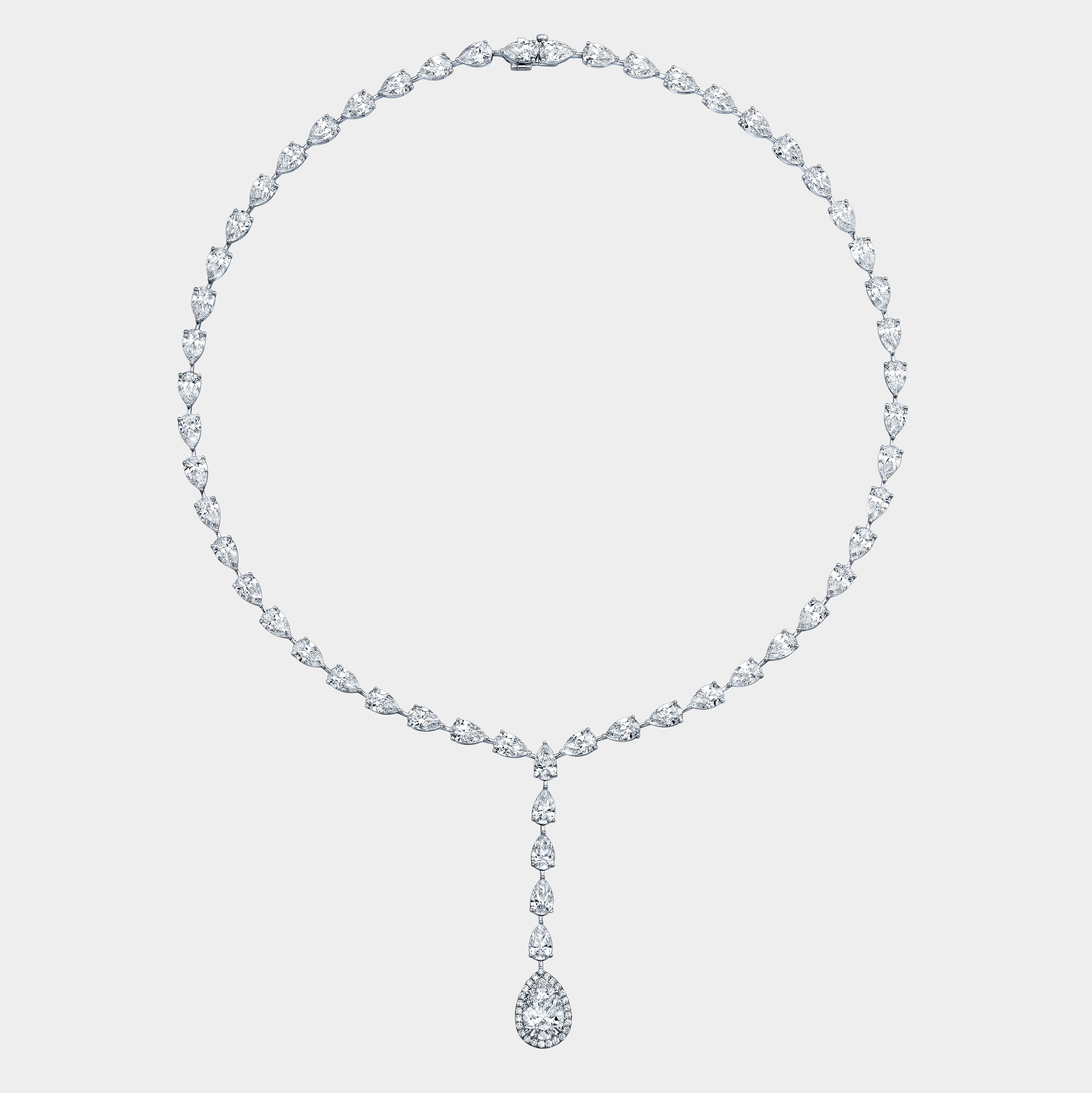 25ct Pear Diamond Drop White Gold Necklace in 18k White Gold