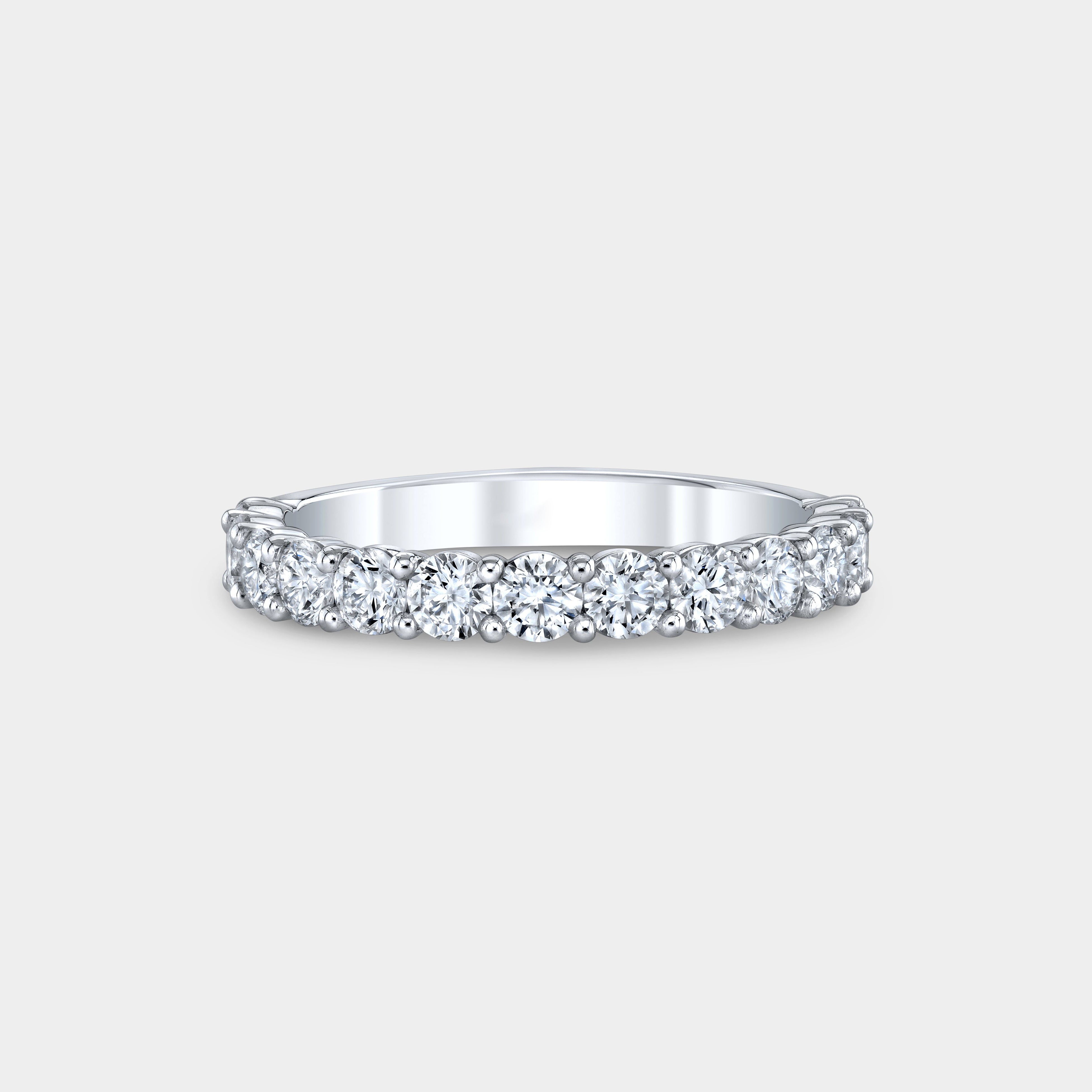 1ct Round Diamond Sophia Shared Prong 1/2 Way Plus Platinum Wedding Band