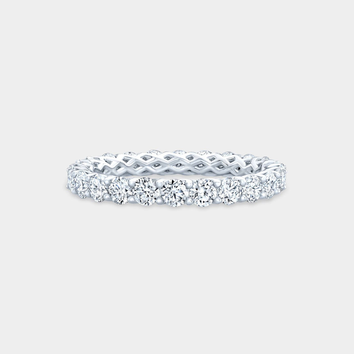 1.25ct Eloise Trellis Round Diamond 2.40mm Platinum Eternity Wedding Band