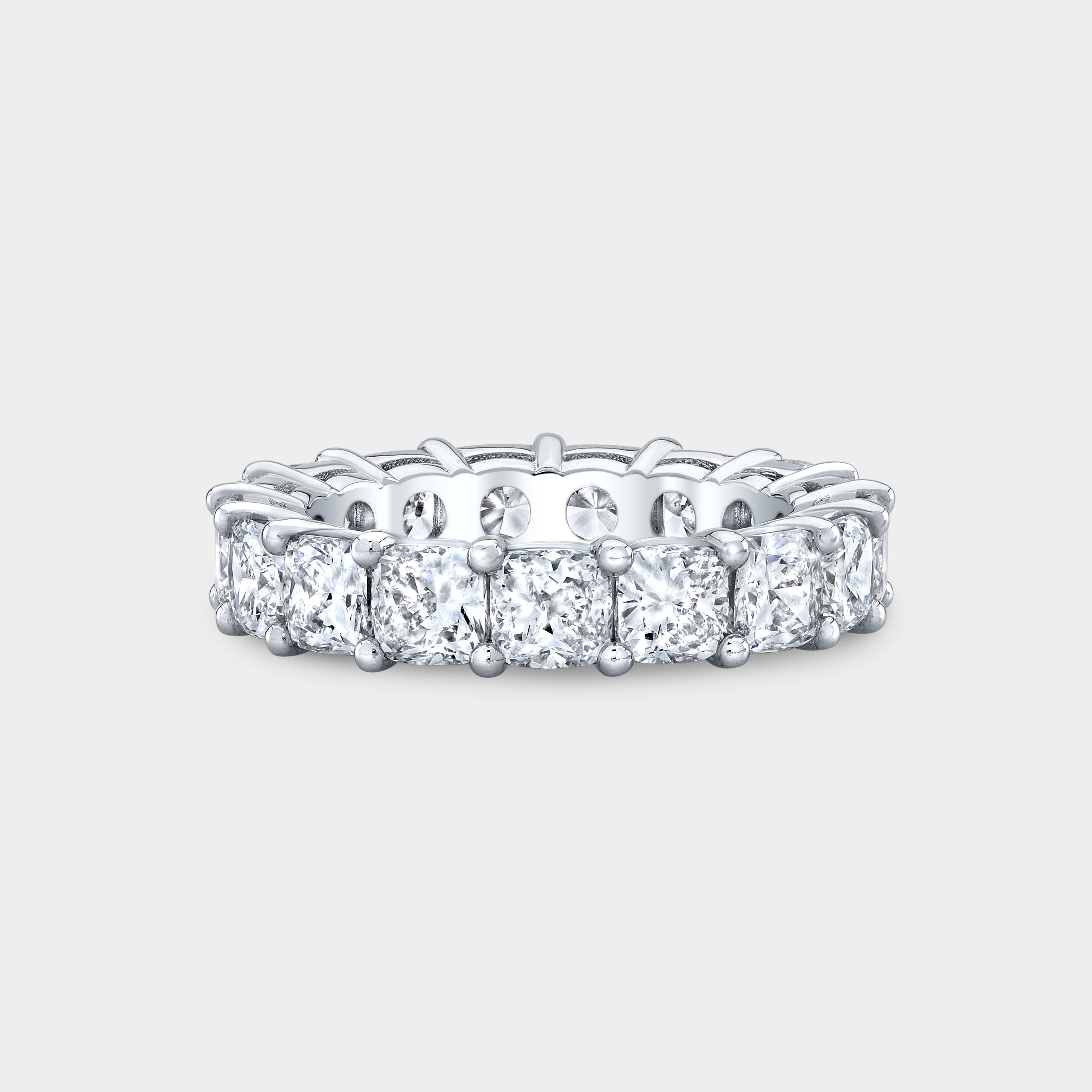 5.50ct Cushion Diamond Platinum Eternity Band