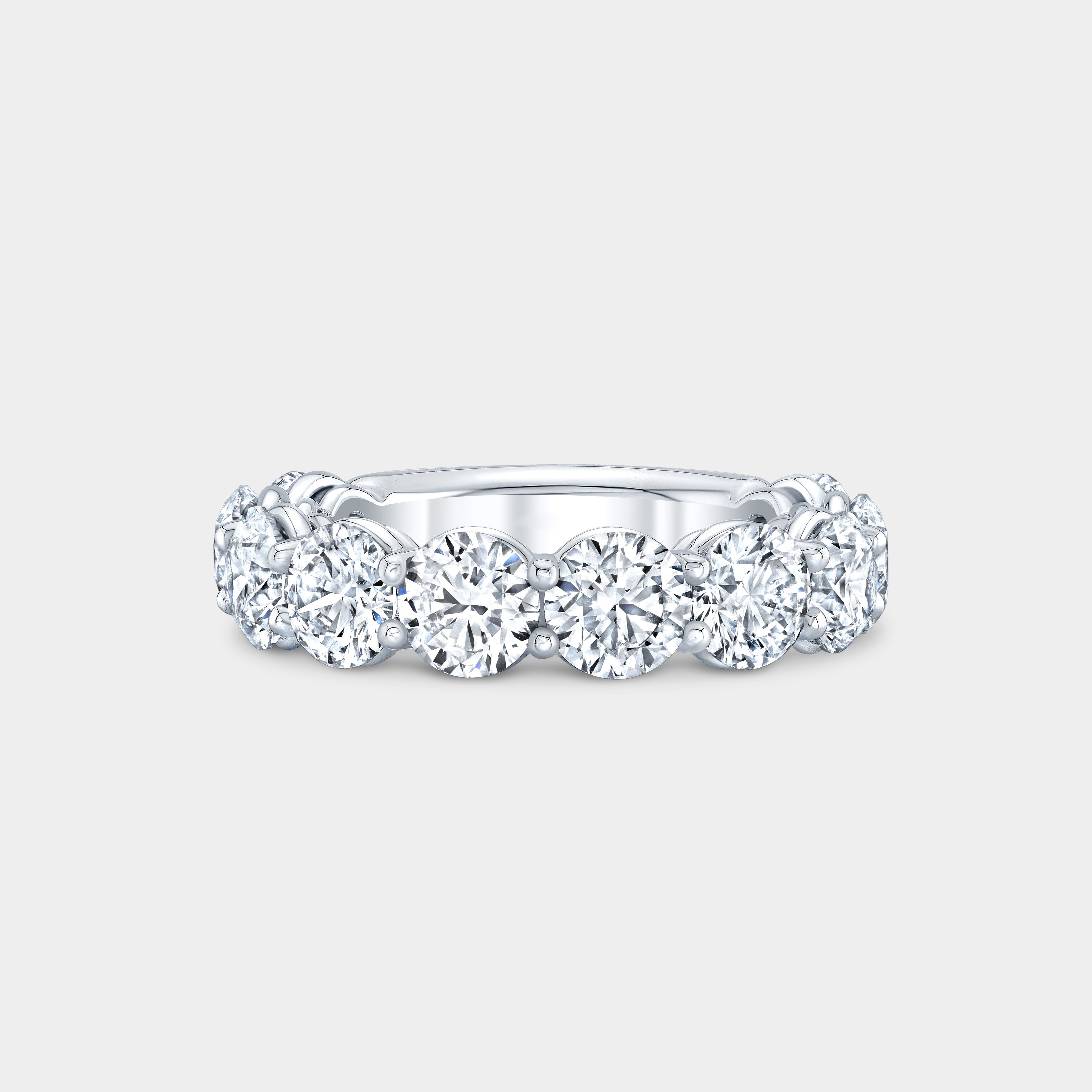 5.25ct Round Diamond Double Gallery 5.0mm Platinum Wedding Band