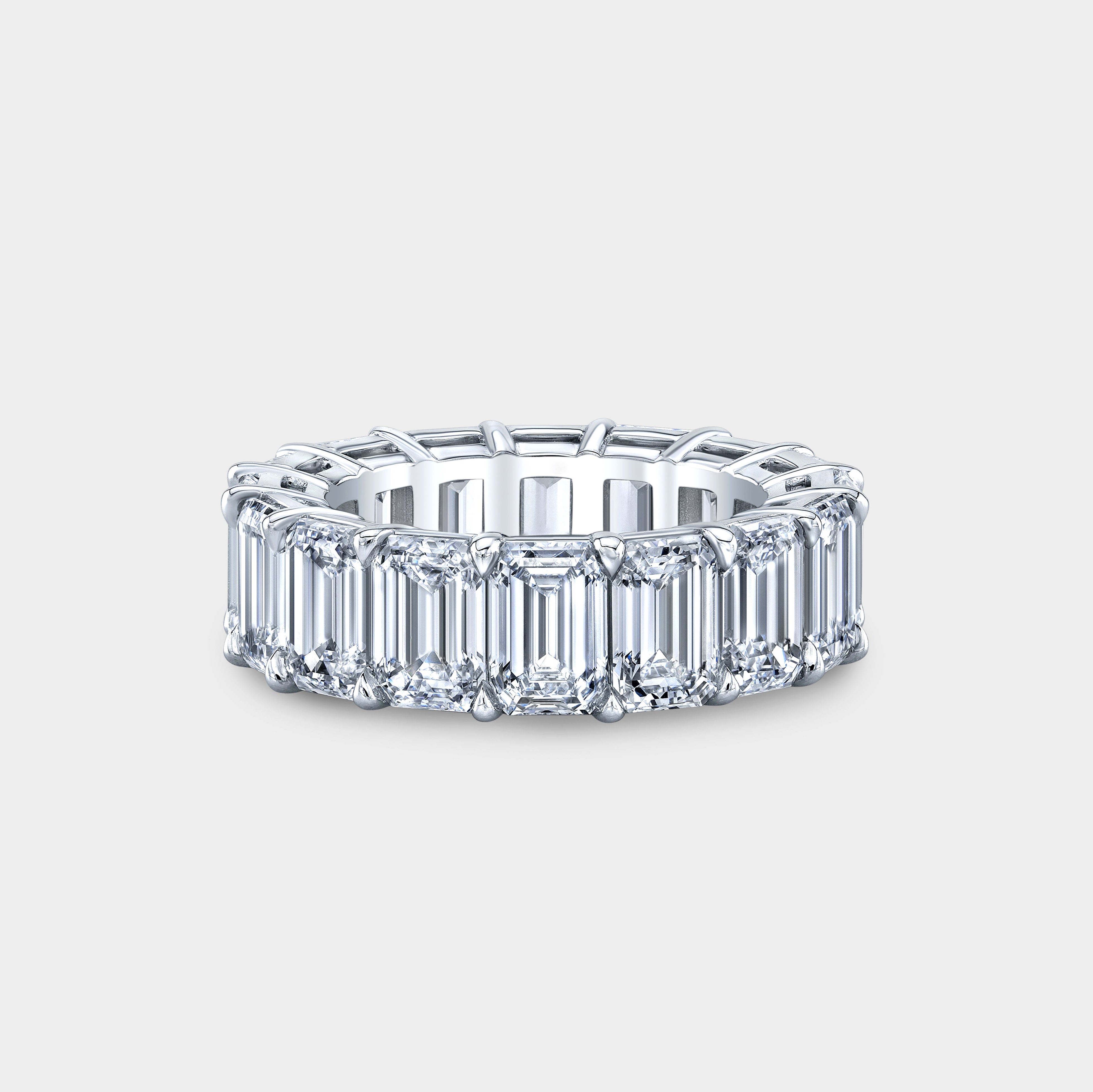 13ct Emerald Diamond Platinum Eternity Band