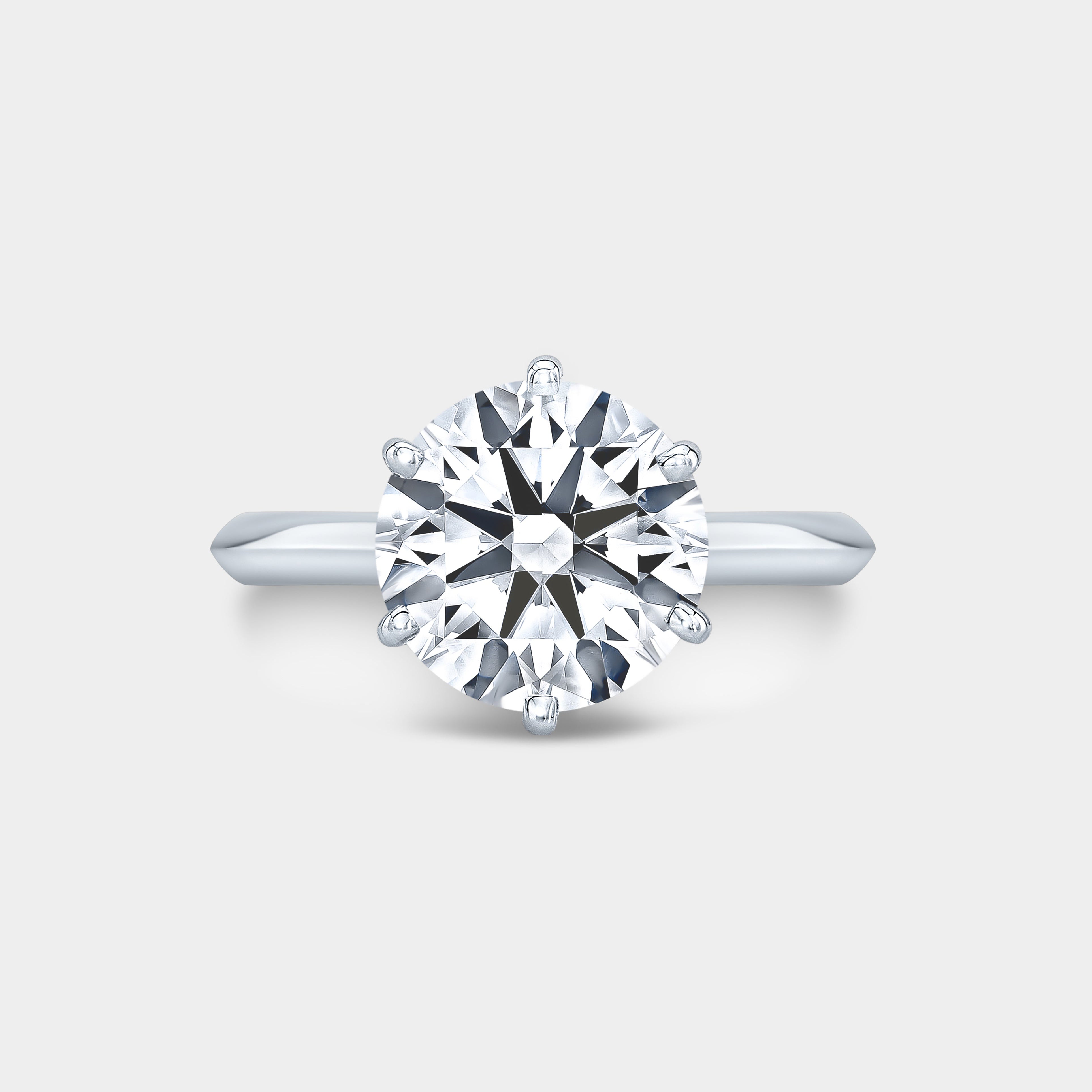 4.08ct Lab Grown Round Diamond The London Knife Edge Solitaire Platinum Engagement Ring