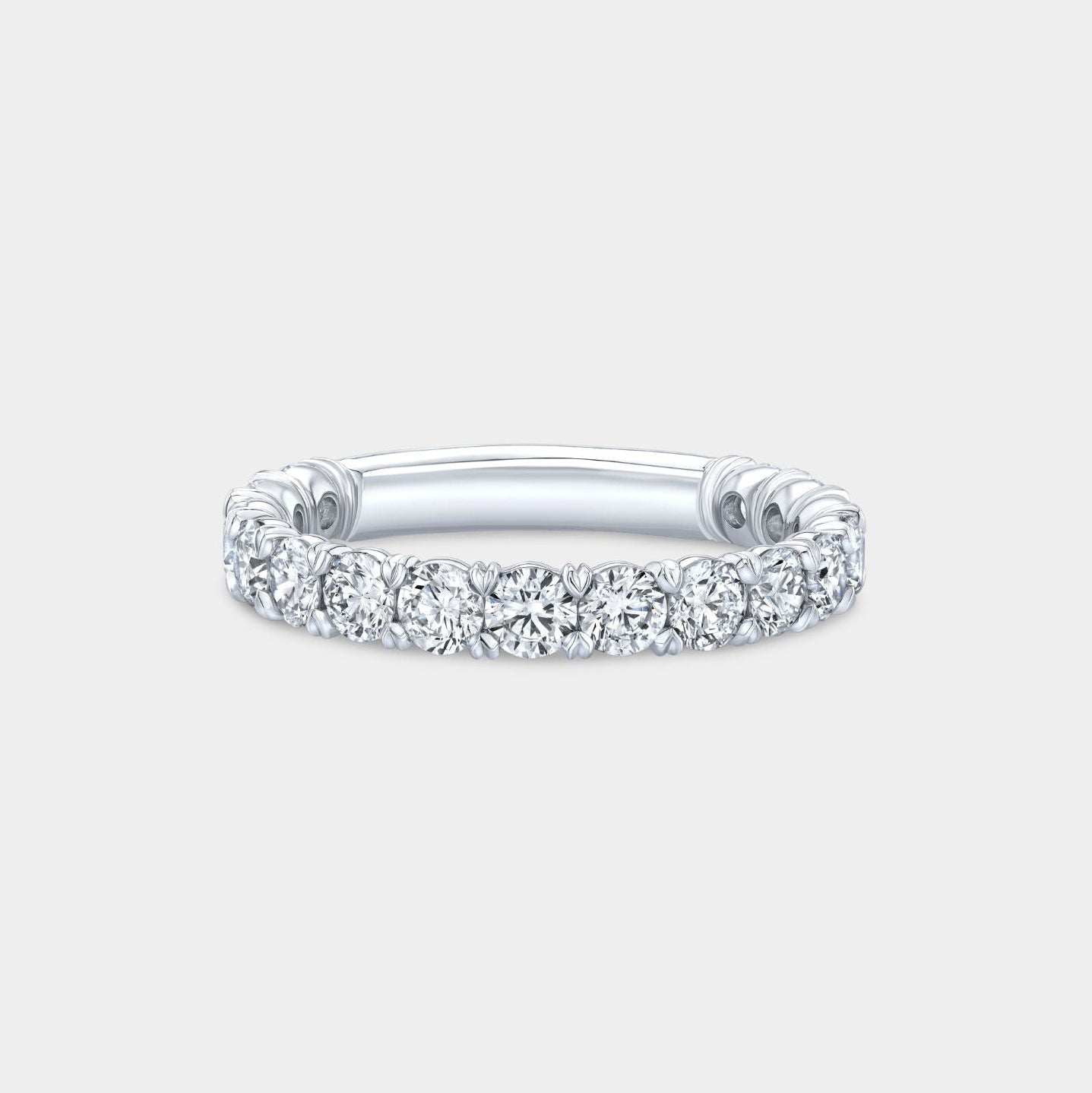 1ct Victoria Lab Grown Round Diamond 2.60mm Platinum Wedding Band