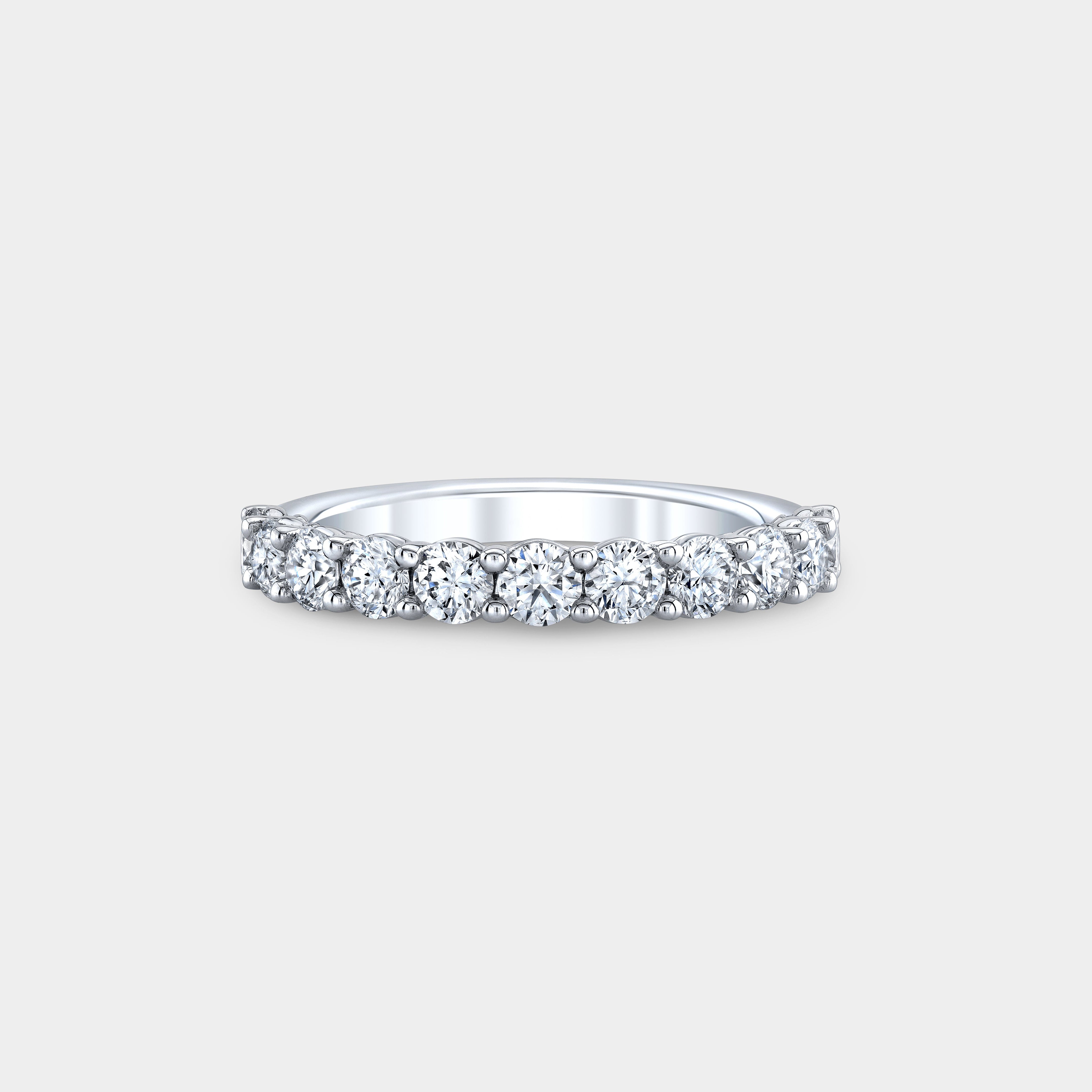 1ct Round Diamond Double Gallery Platinum 2.80mm Wedding Band
