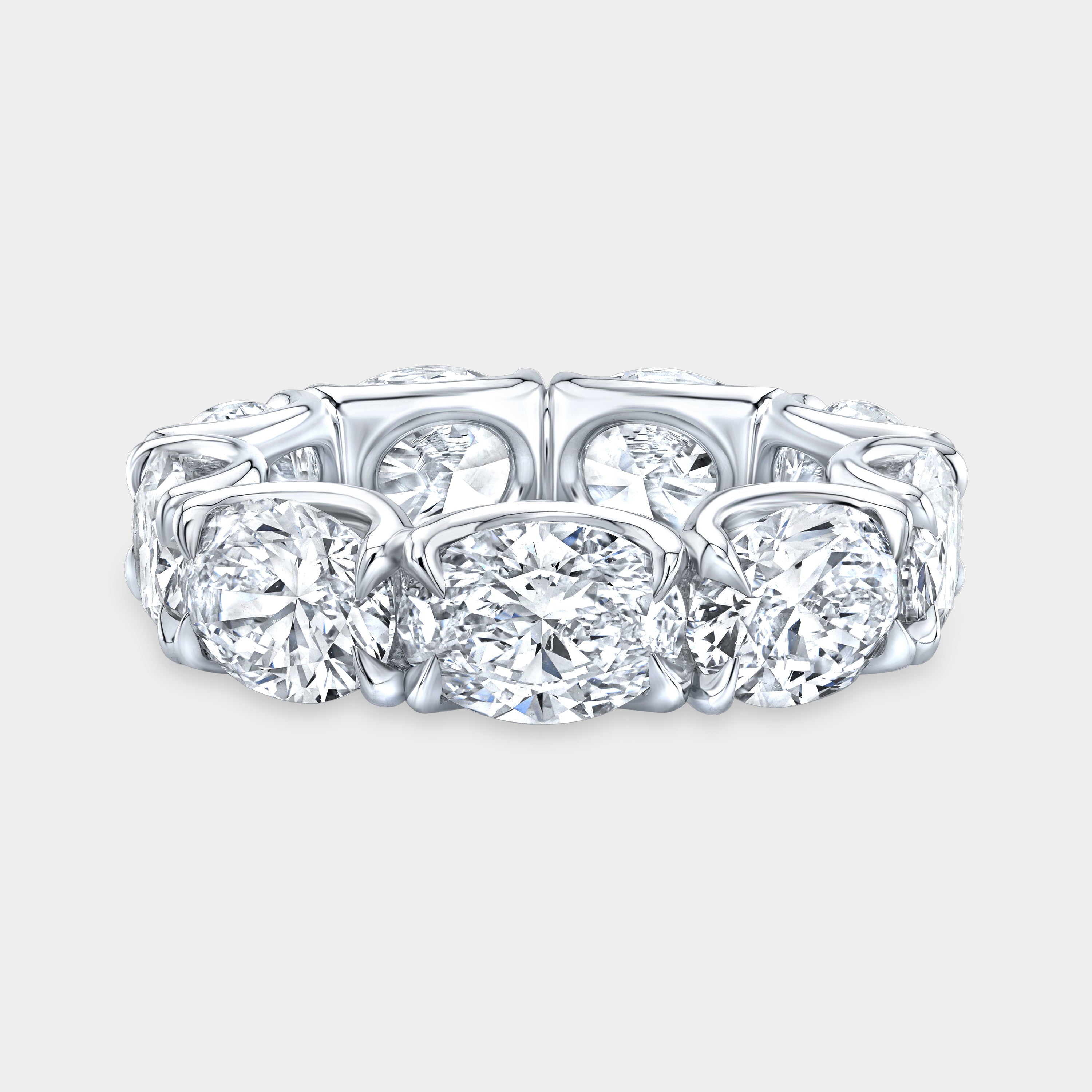 7.50ct Oval Diamond East West U Gallery Platinum Eternity Band