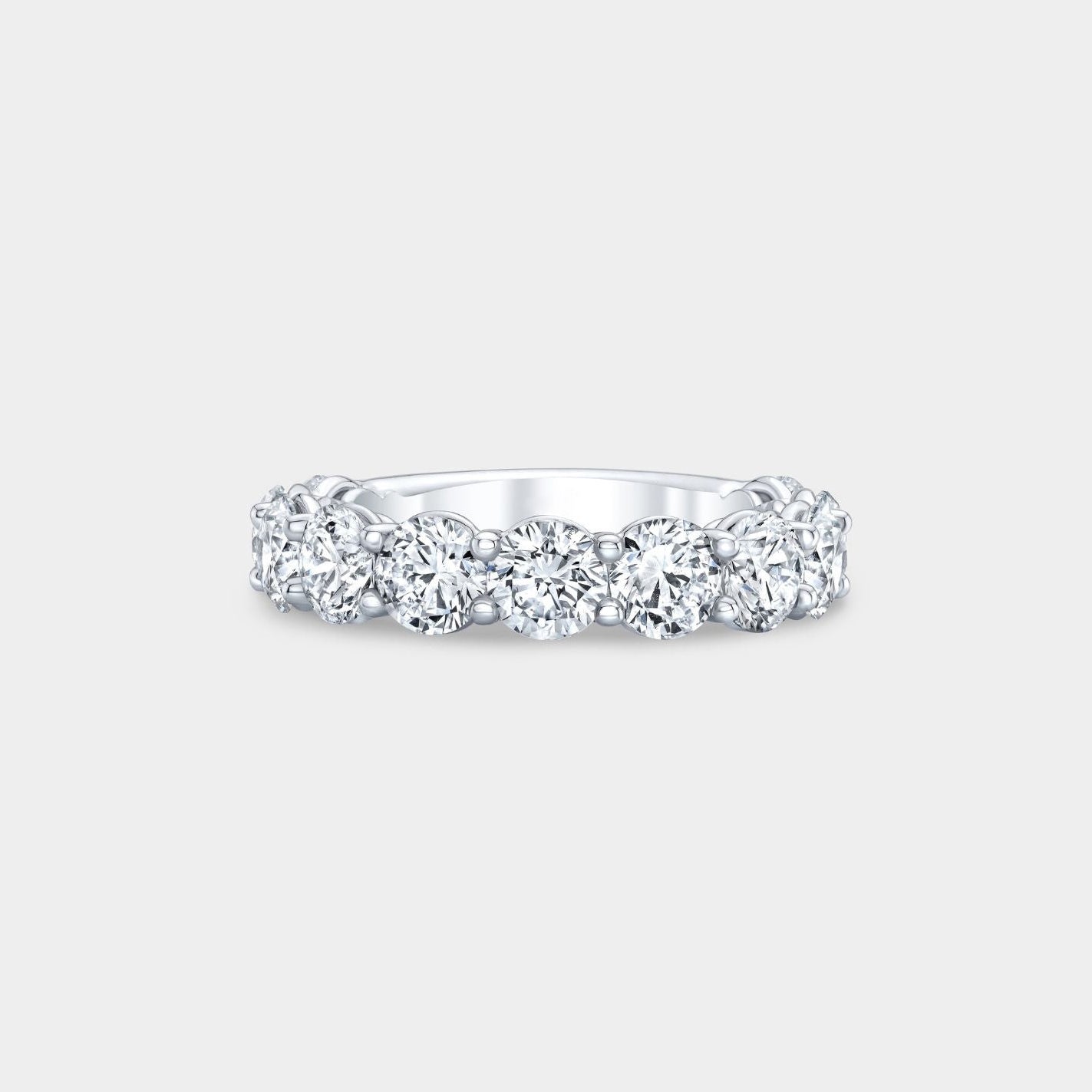 3.5ct Round Diamond 4.50mm Double Gallery Platinum Anniversary Band