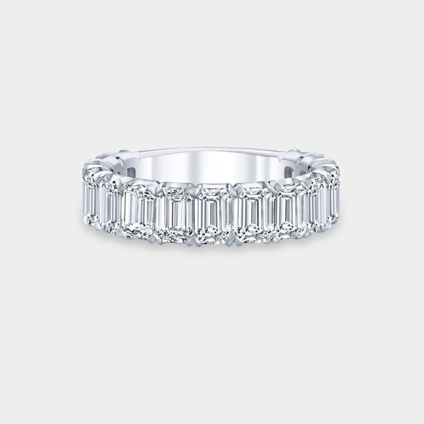 6ct Emerald Cut Diamond Chloe  5.20mm Platinum Wedding Band