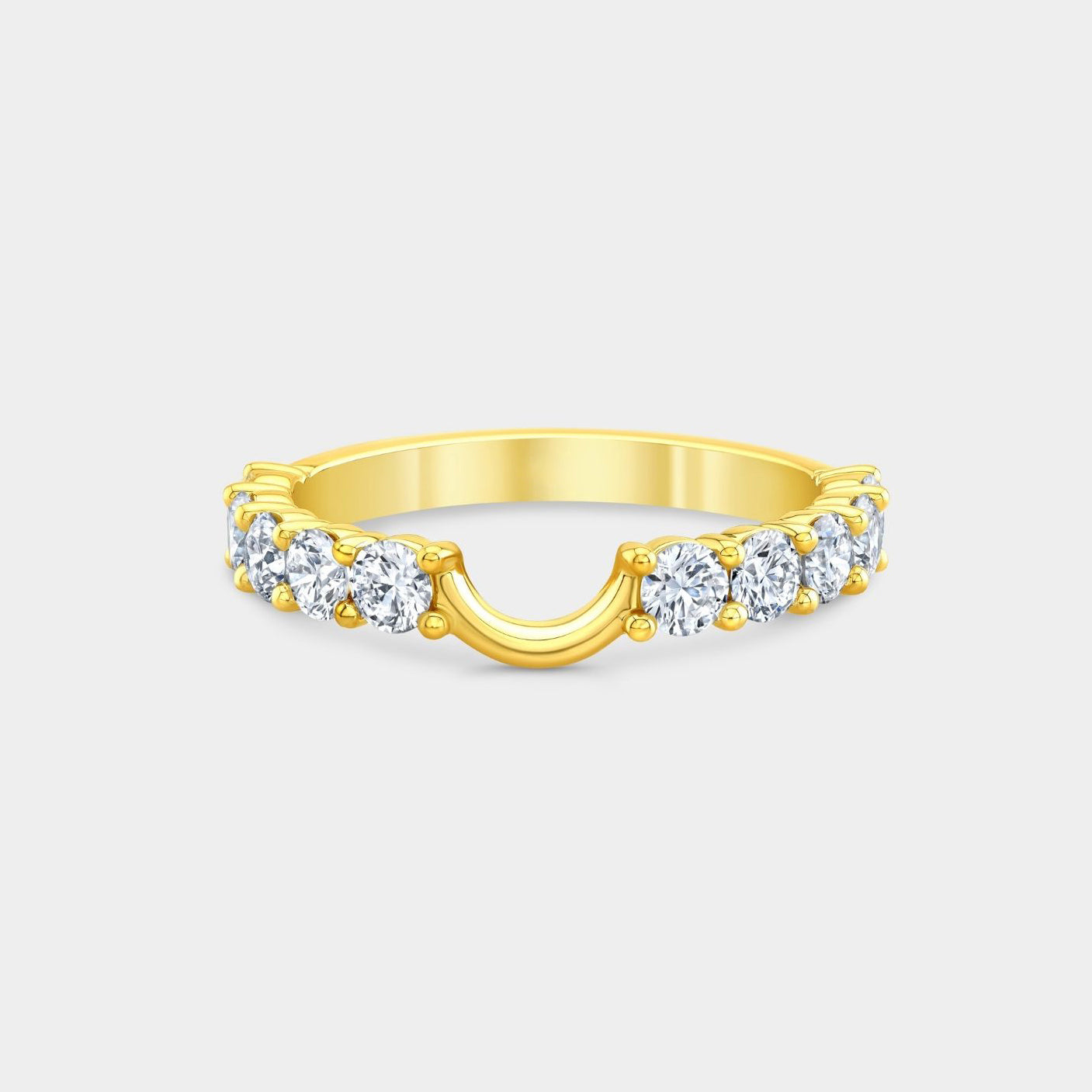 1ct Sophia Contour Round Diamond 2.80mm Yellow Gold Wedding Band in 14k yellow gold