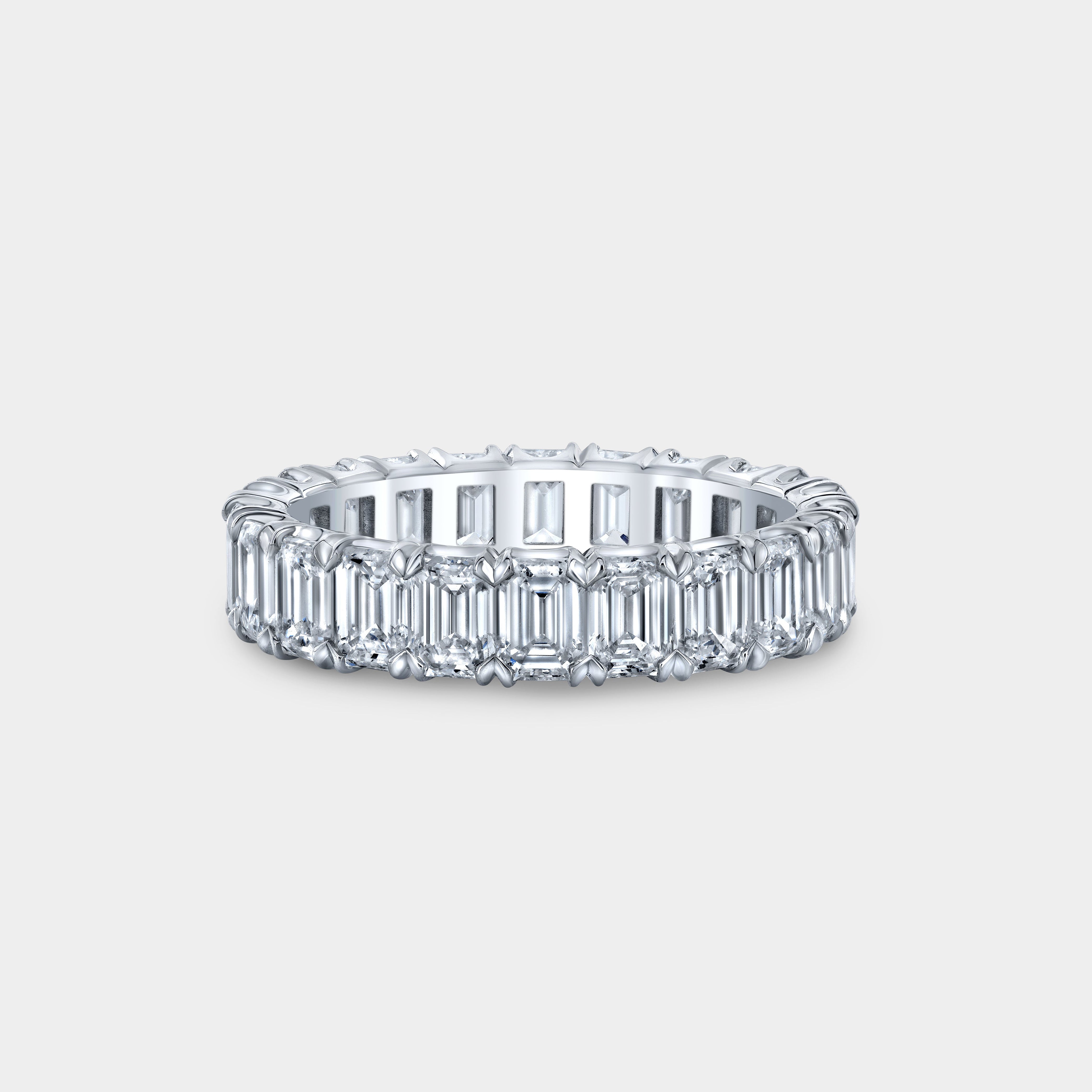 4.35ct Lab Grown Emerald Diamond Extra Low Profile Chloe Platinum Eternity Band