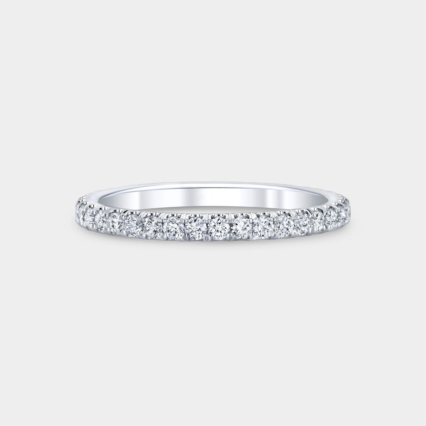 0.50ct Natural Round Diamond U Pave Platinum Eternity Wedding Band