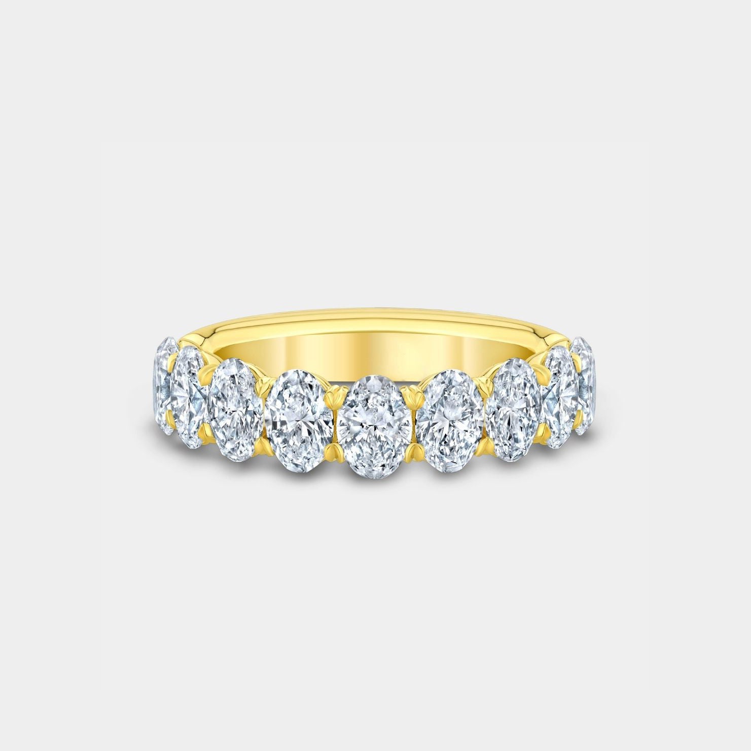 1.50ct Victoria Oval Diamond 4.50mm Yellow Gold Wedding Band in 14k yellow gold