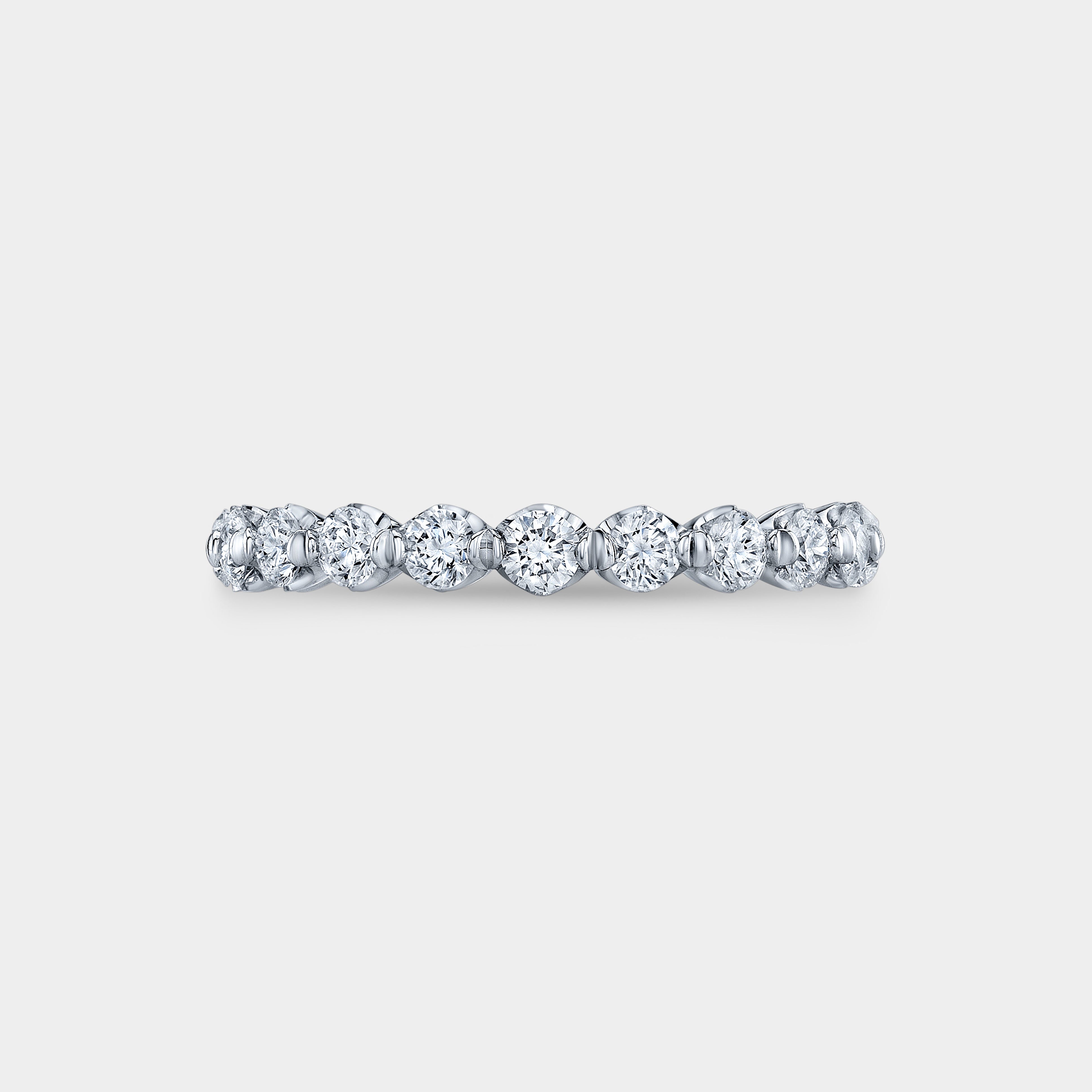 1.25ct Petite Shared Prong Crown Round Diamond Platinum Eternity Band - 1.25ct Lab Grown