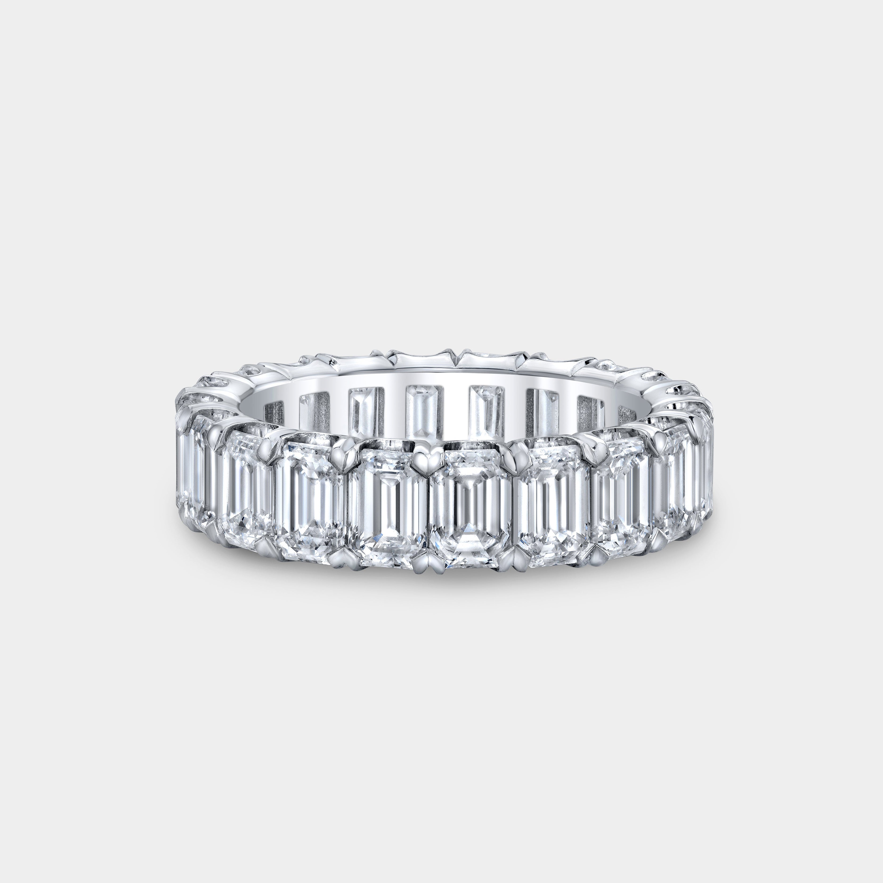 5ct Emerald Diamond Chloe Platinum Eternity Band