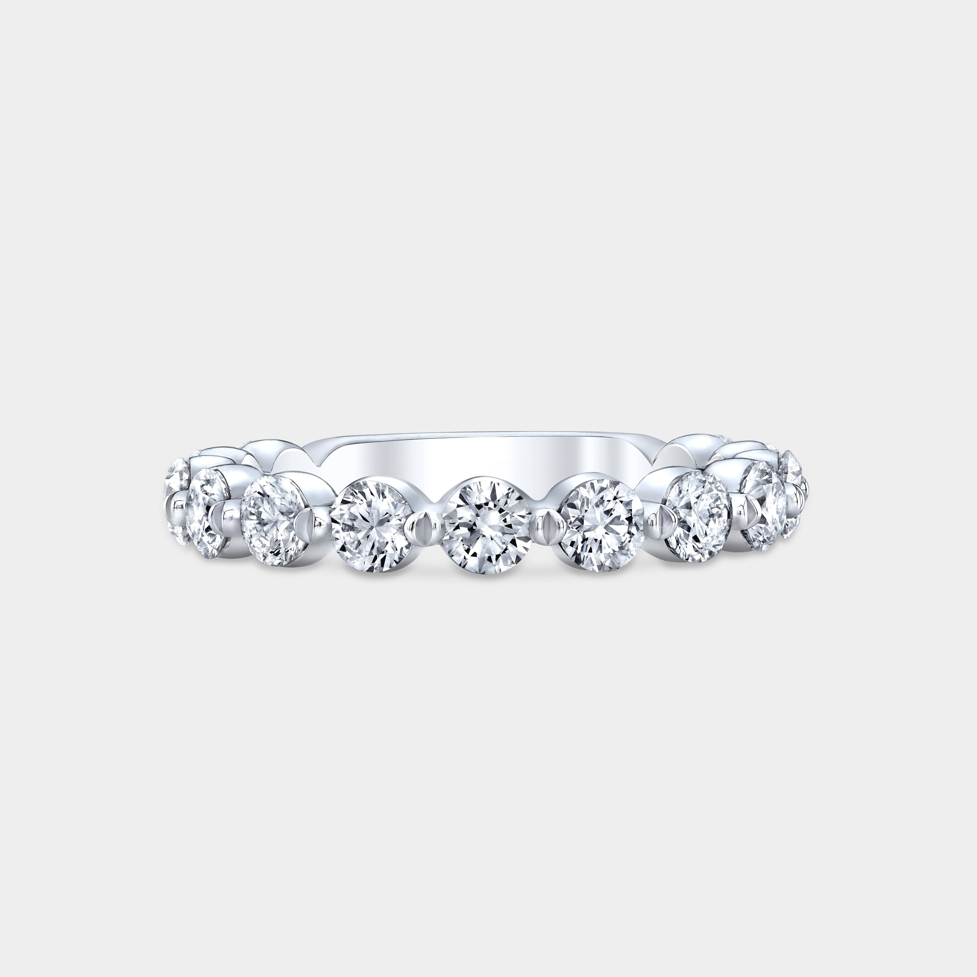 1.25ct Round Diamond Floating Diana Single Prong White Gold Wedding Band