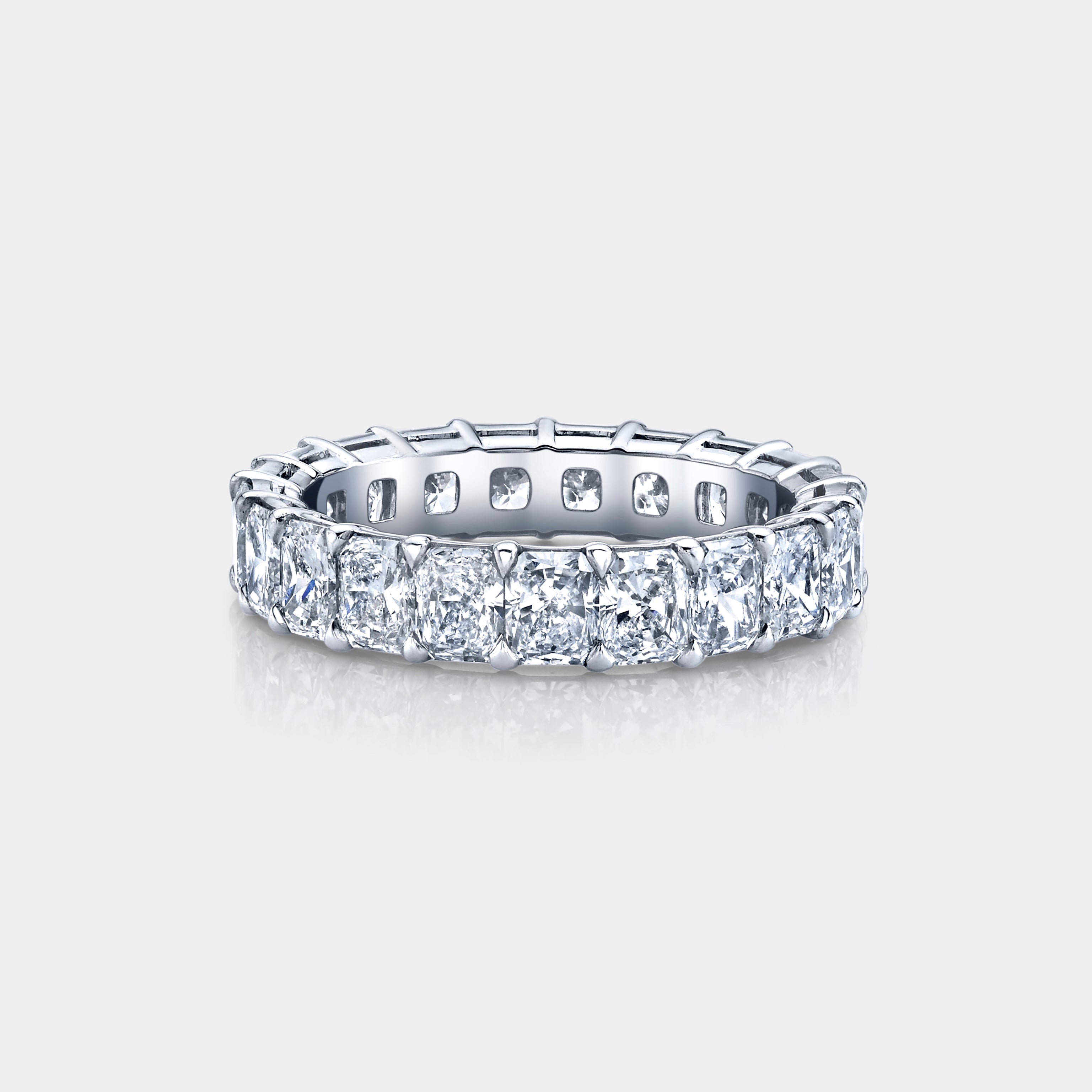 4ct Radiant Diamond Petite Platinum Eternity Band