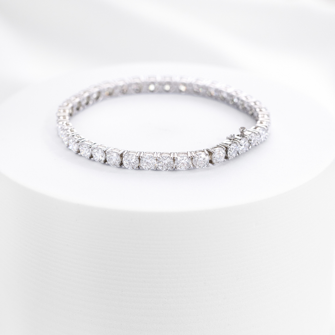 12.25ct Round Lab Grown Diamond White Gold Bracelet in 14k White Gold