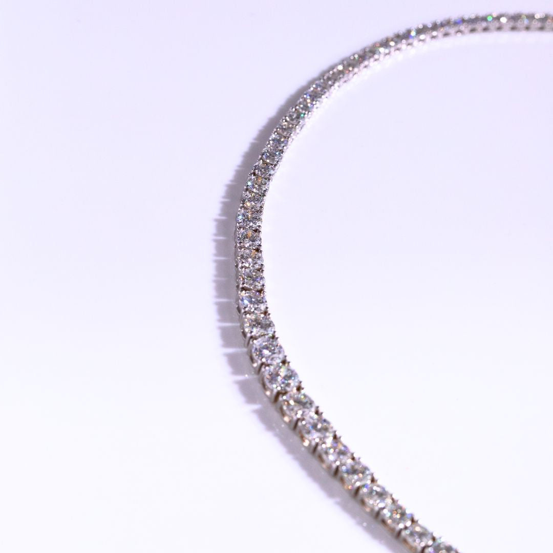 11.50ct Graduating Lab Diamond Tennis Necklace in 14k white gold