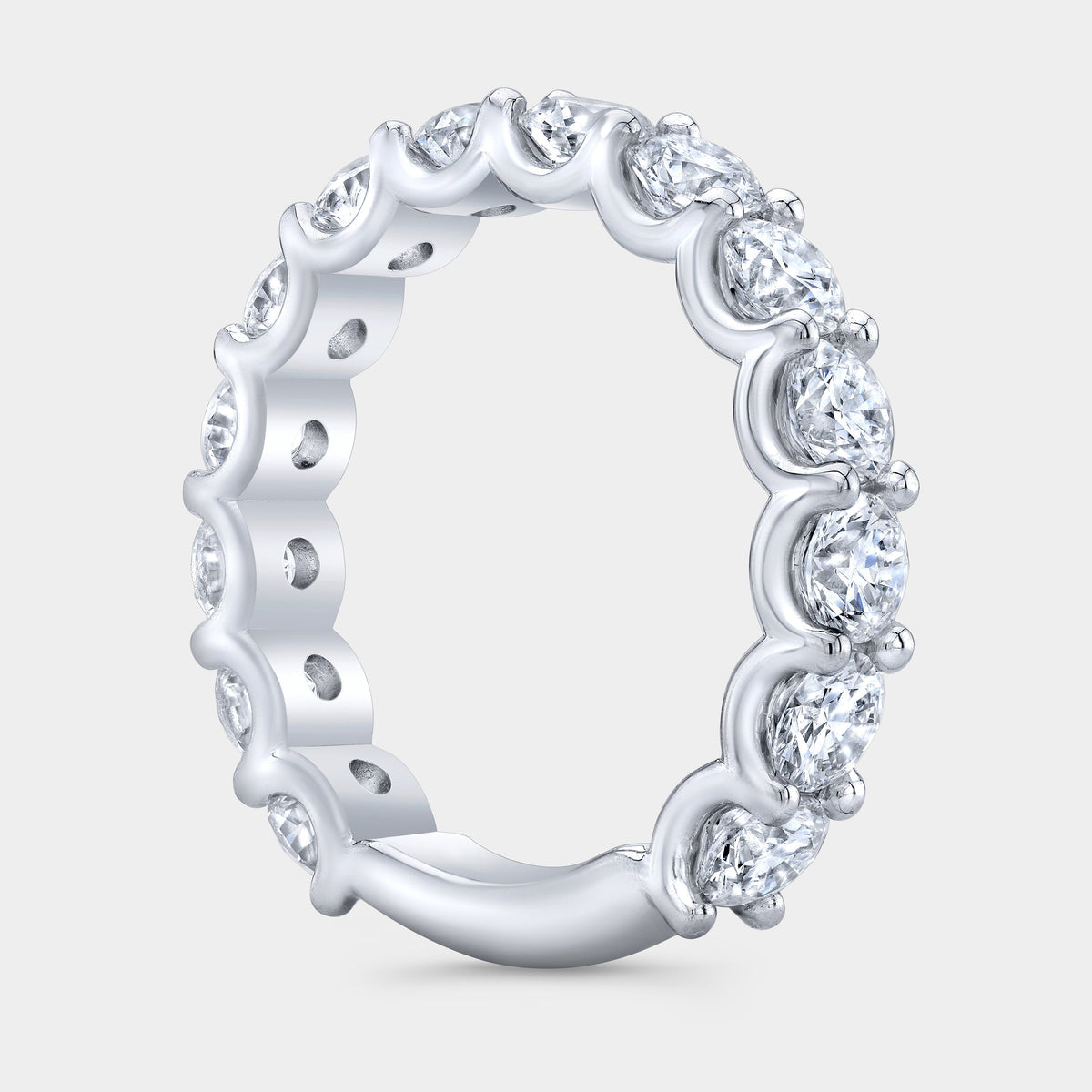2ct Round Diamond U Gallery 3/4 Way Platinum Wedding Band