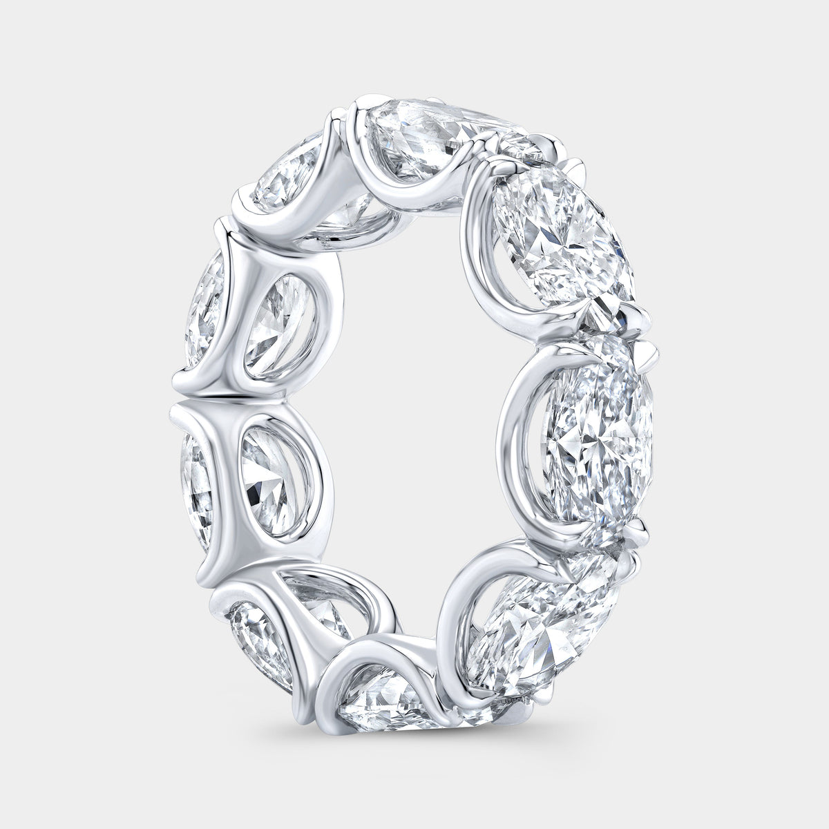 7.50ct Oval Diamond East West U Gallery Platinum Eternity Band