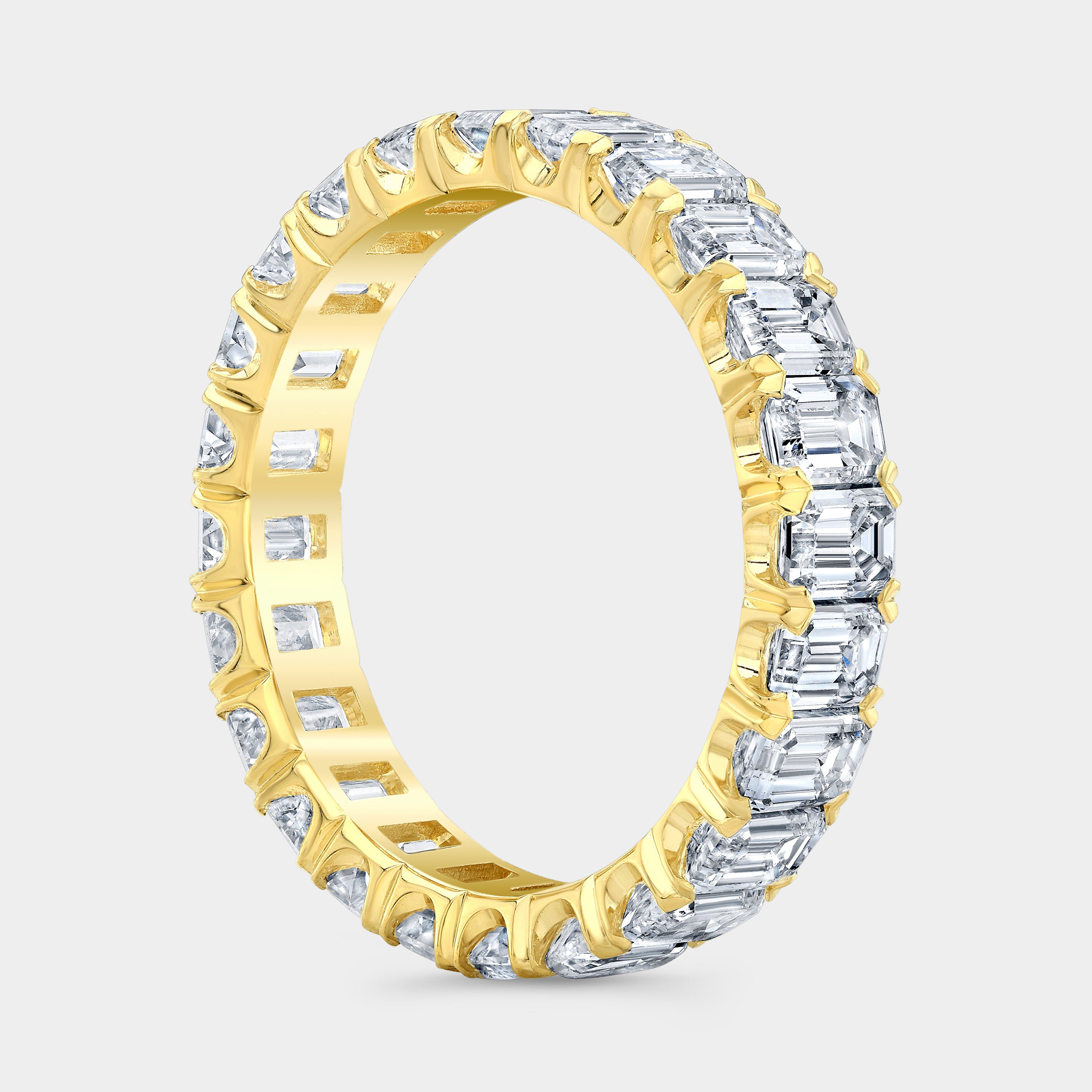 3ct Emerald Cut Diamond Chloe 3.50mm Yellow Gold Eternity Band in 14k Yellow Gold