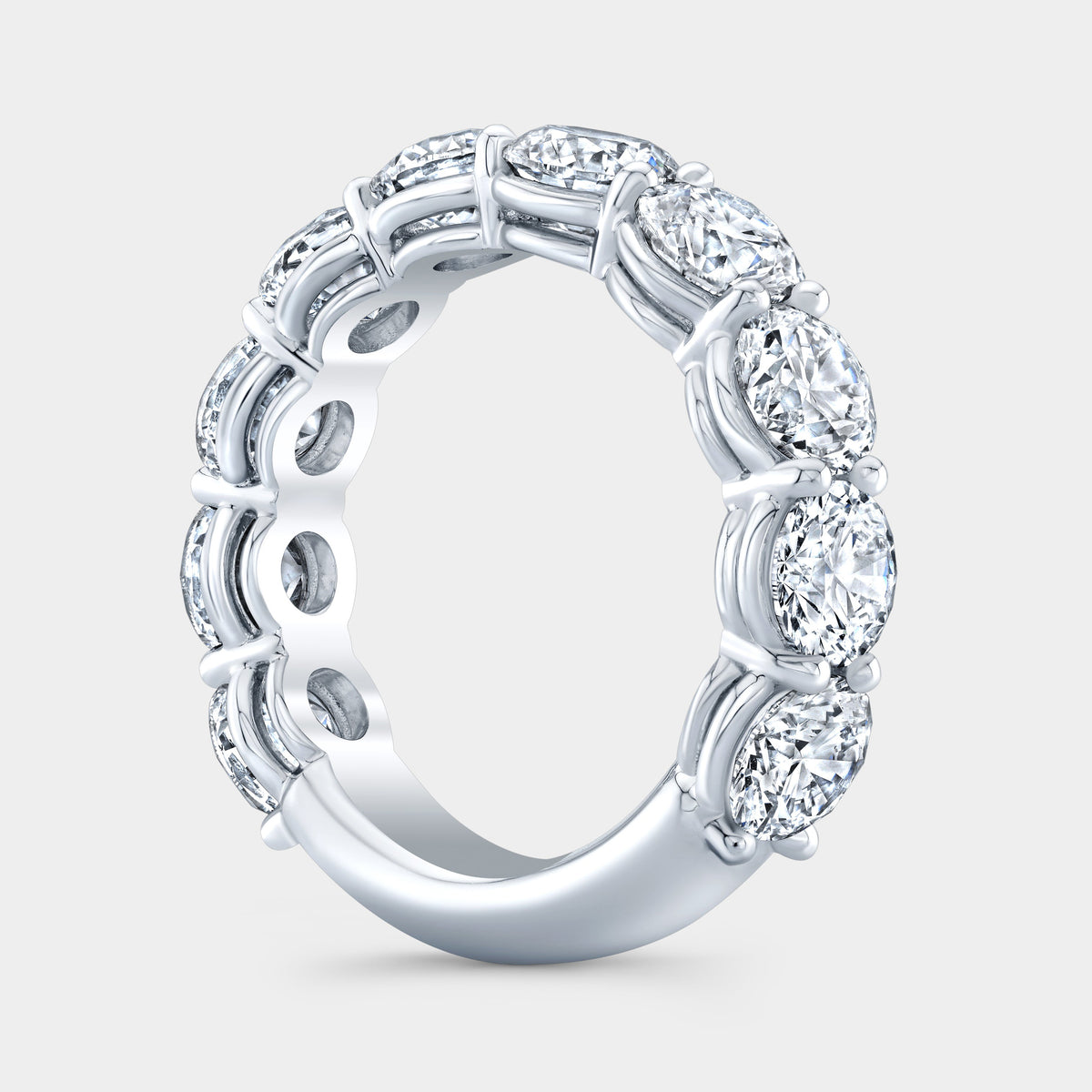 5.25ct Round Diamond Double Gallery 5.0mm Platinum Wedding Band