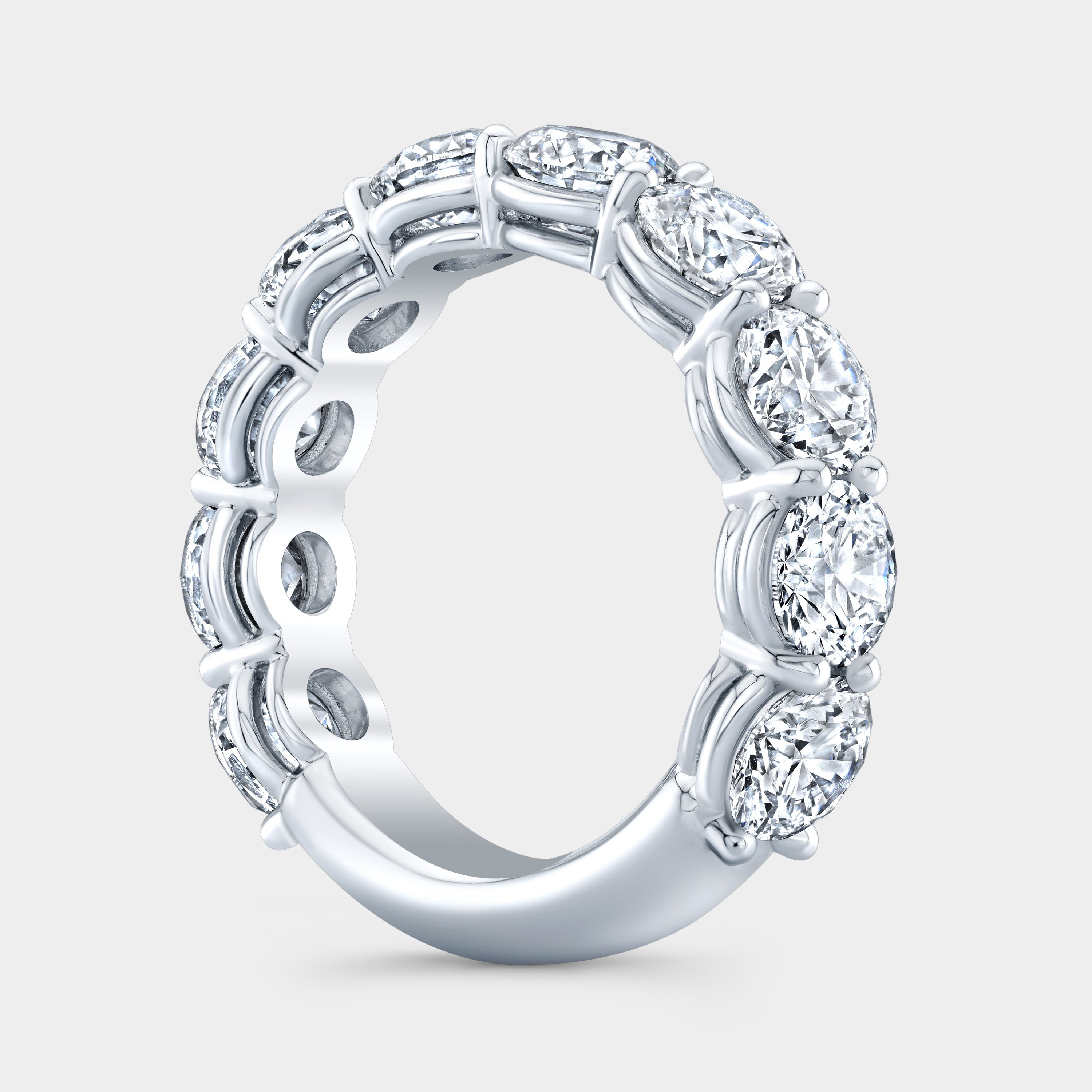 5.25ct Round Diamond Double Gallery 5.0mm Platinum Wedding Band