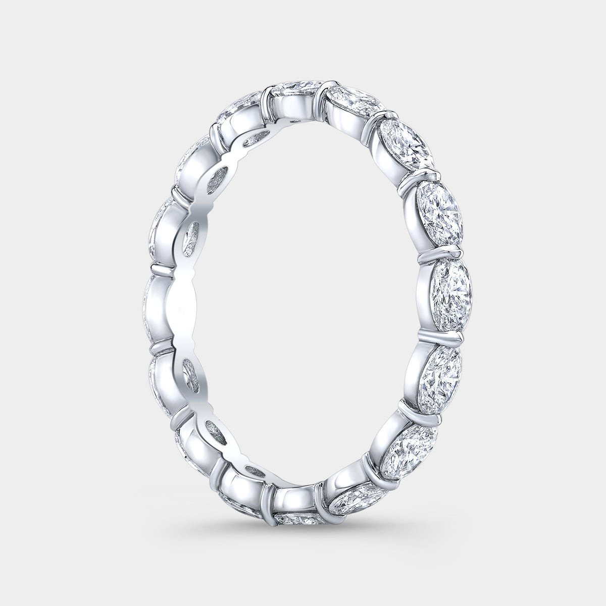 1.50ct Oval Diamond East West Platinum Eternity Band
