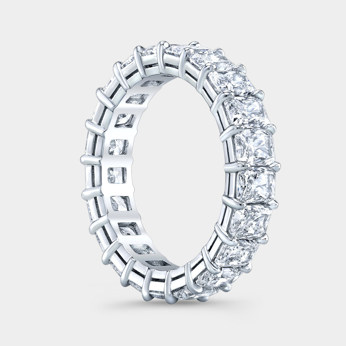5ct Radiant Diamond Platinum Eternity Band