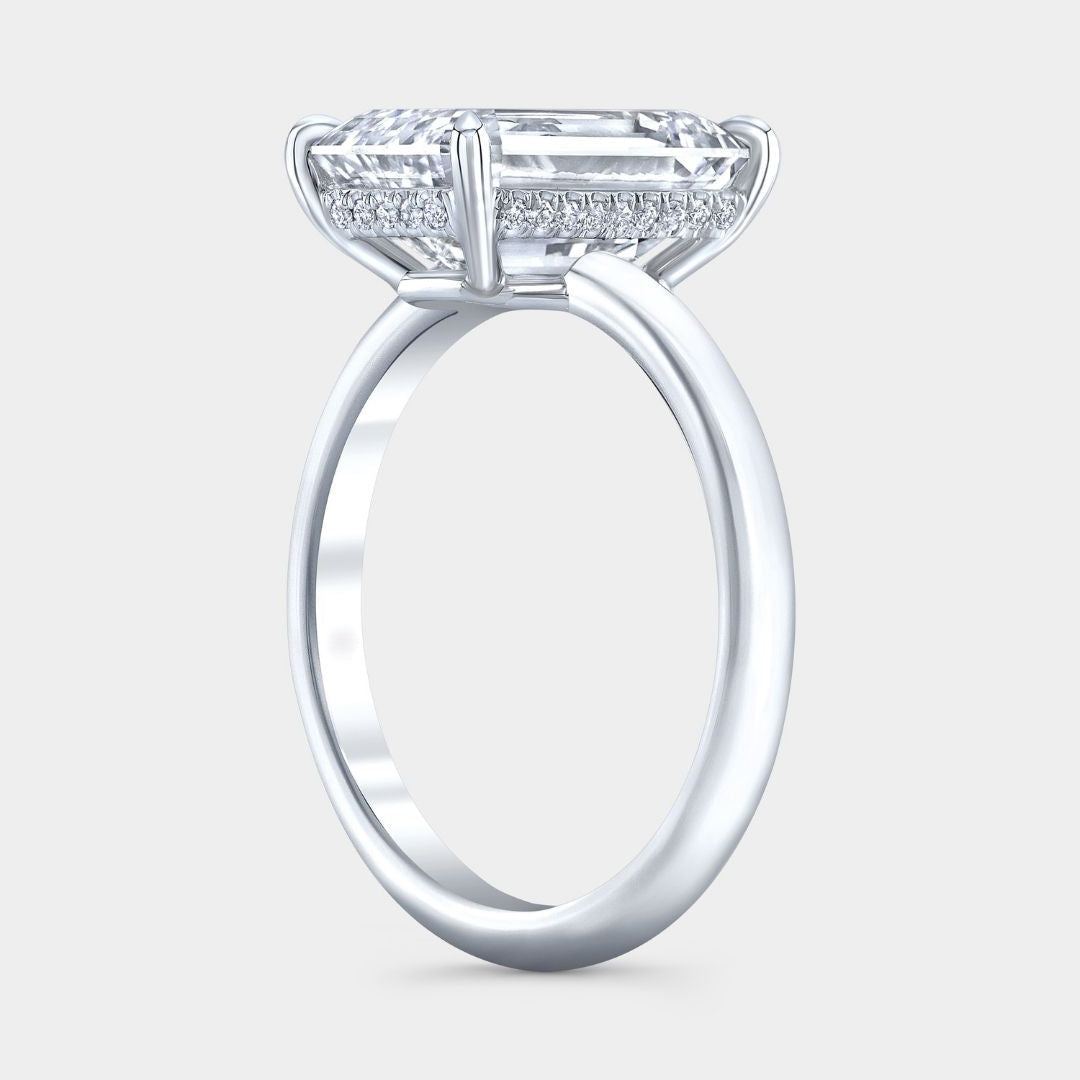 4.06ct Emerald Diamond Solitaire Platinum Engagement Ring