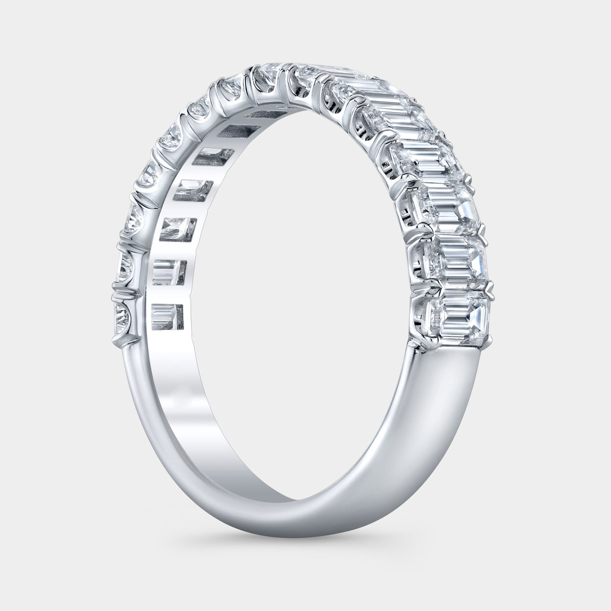 Chloe 1.50ct Petite Emerald Diamond 1/2 Way White Gold Band in 18K White Gold