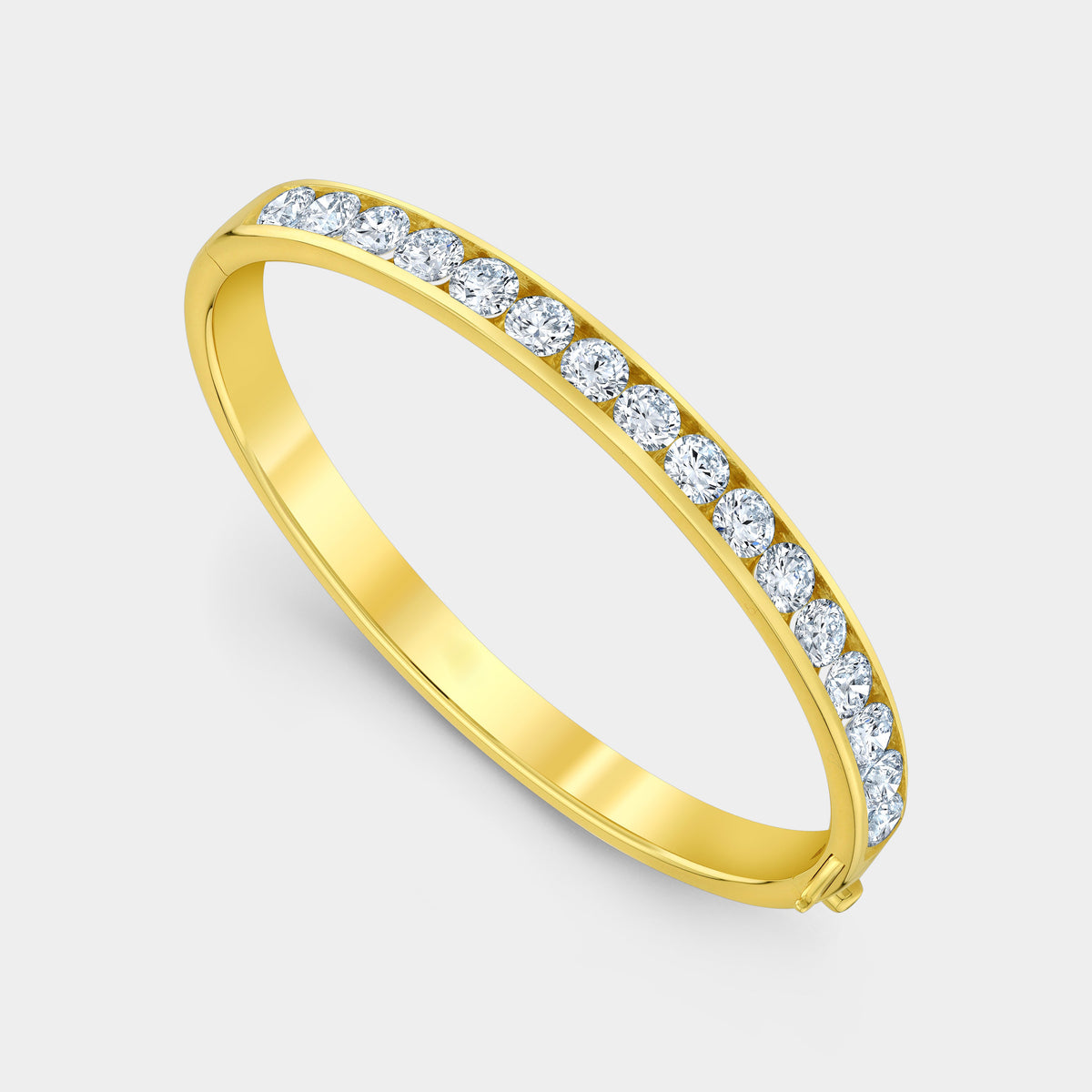 5.25ct Round Lab Grown Diamond Channel Set Bangle Yellow Gold in 14K yellow gold